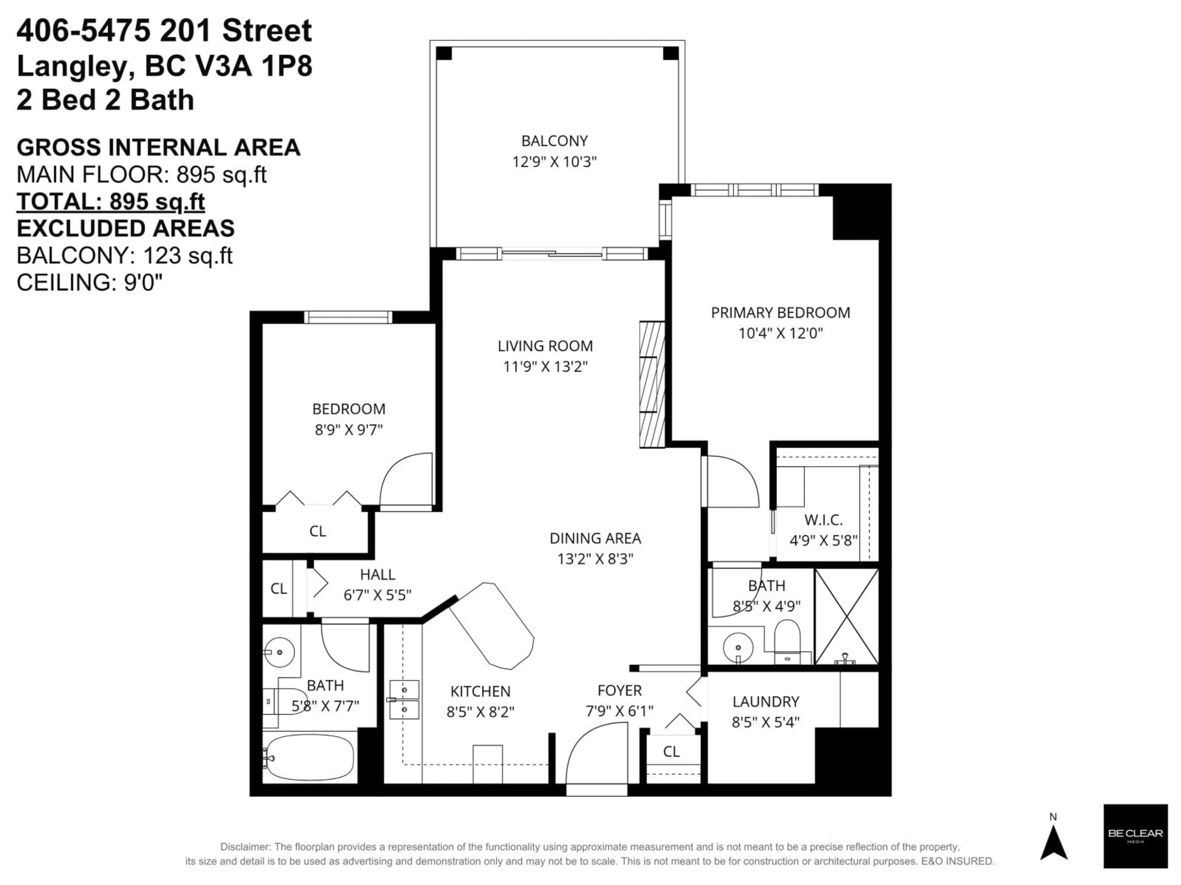Floor plan for 406 - 5475 201 STREET, Langley British Columbia V3A1P8