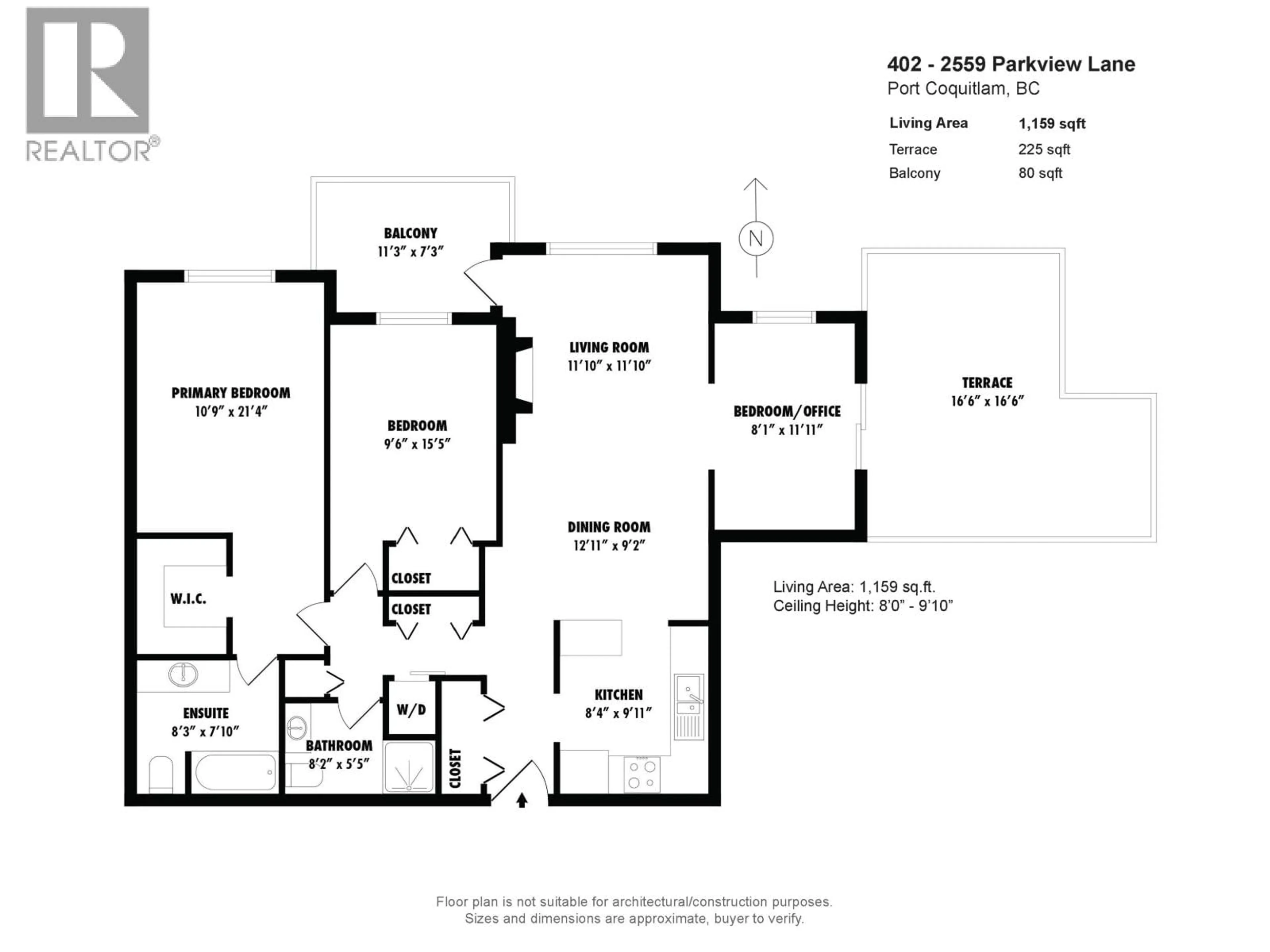 Floor plan for 402 - 2559 PARKVIEW LANE, Port Coquitlam British Columbia V3C6M1