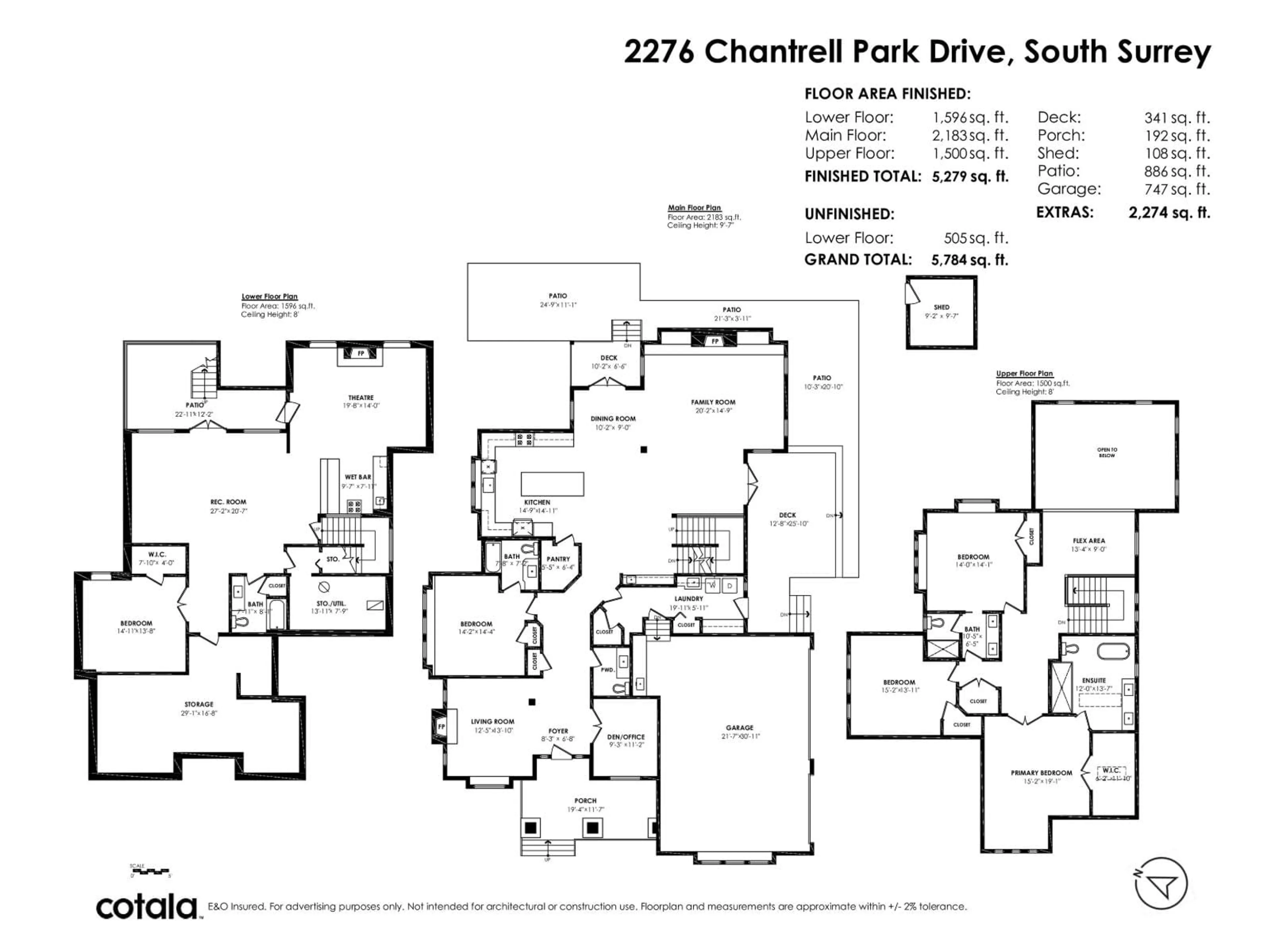 Floor plan for 2276 CHANTRELL PARK DRIVE, Surrey British Columbia V4A9W8