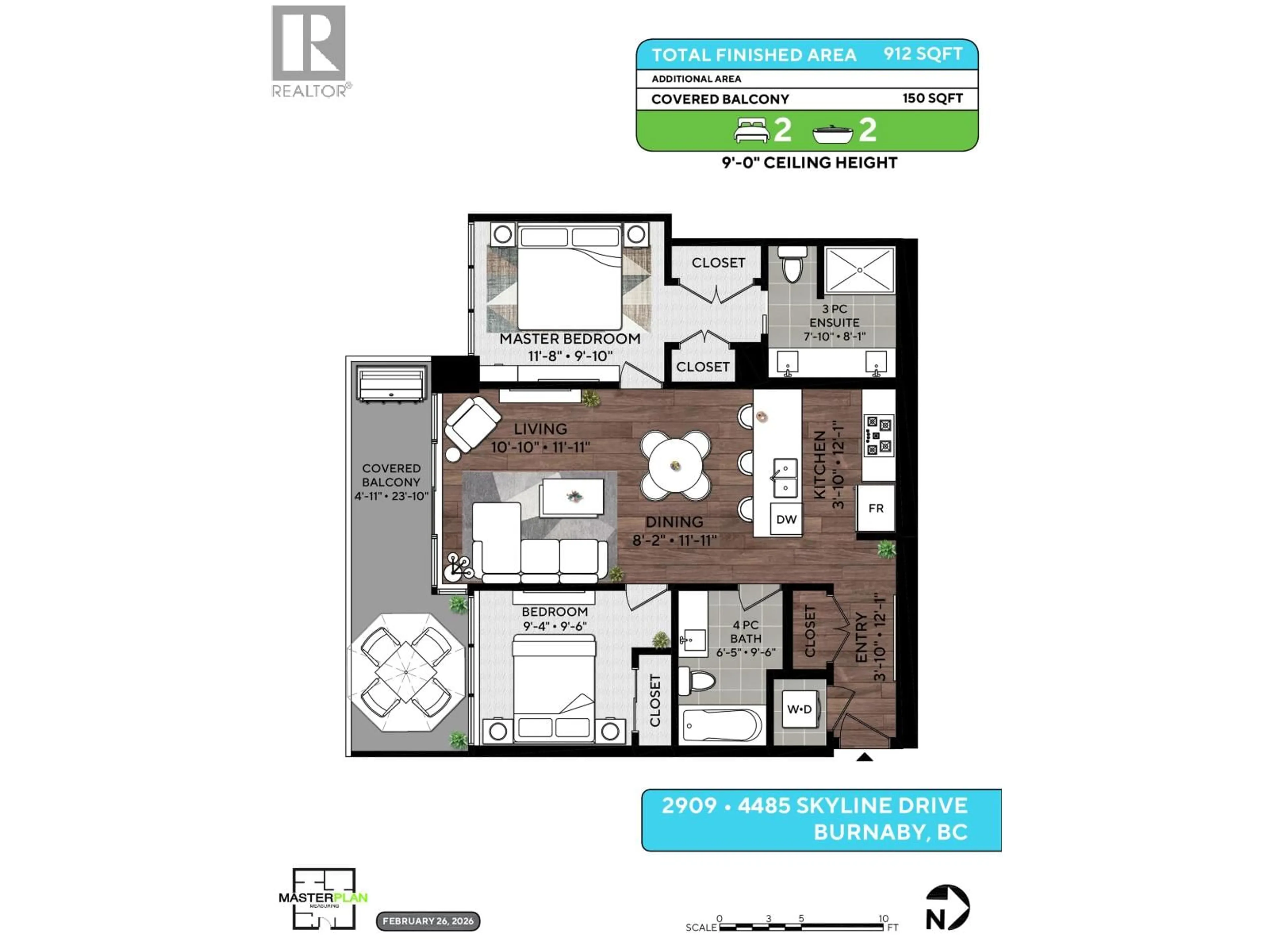 Floor plan for 2909 - 4485 SKYLINE DRIVE, Burnaby British Columbia V5C0J2