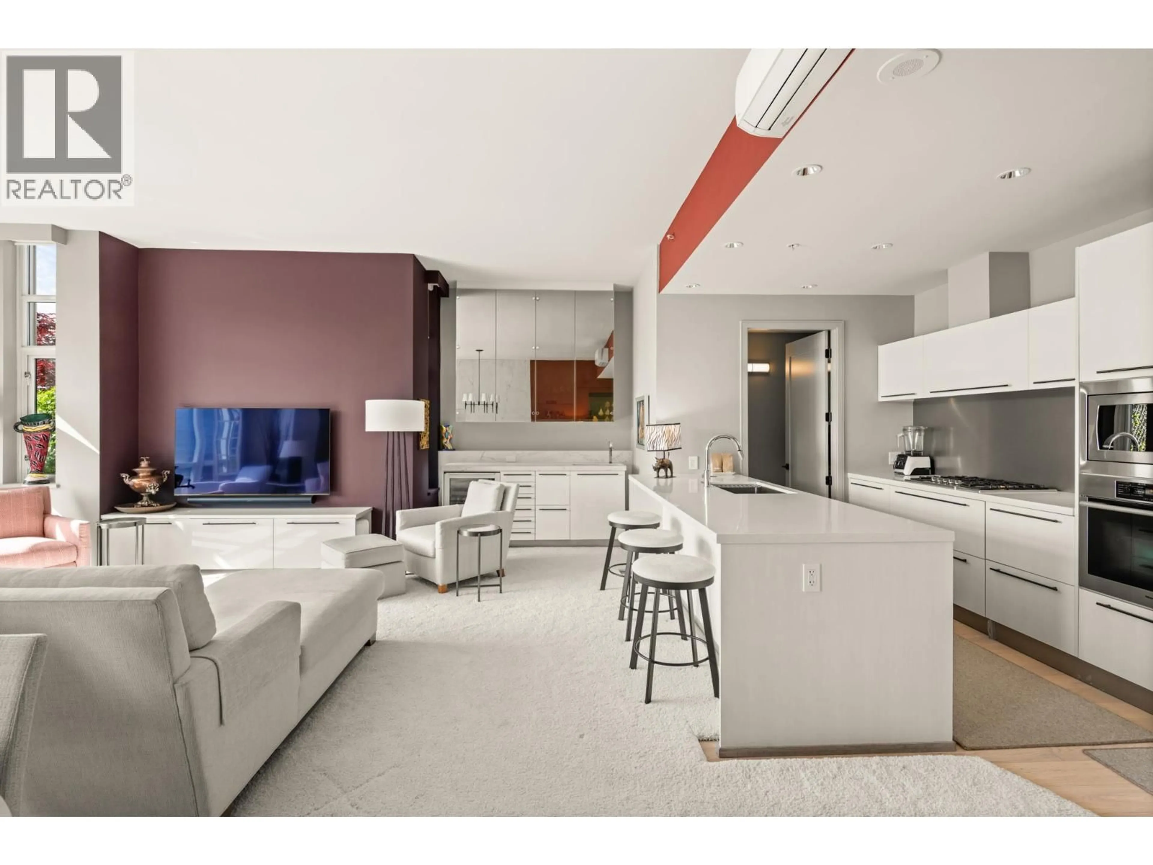 Open concept kitchen, ceramic/tile floor for 801 - 77 WALTER HARDWICK AVENUE, Vancouver British Columbia V5Y0C6