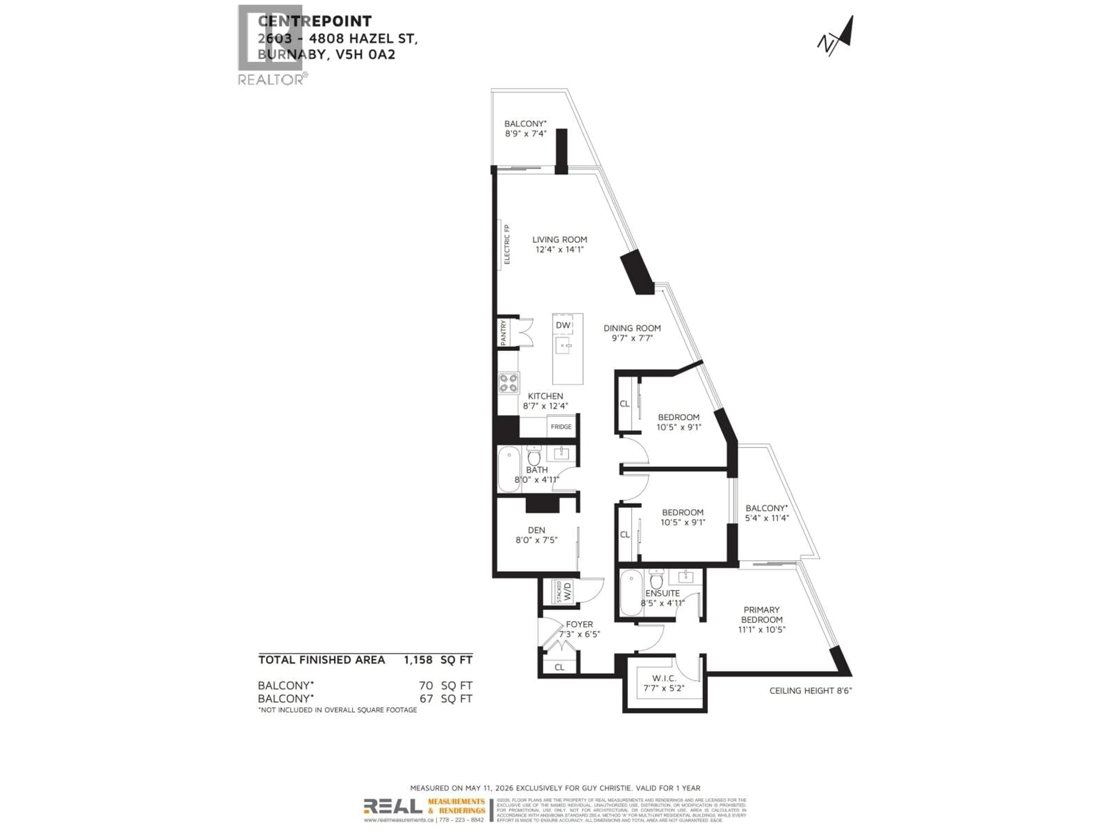 Floor plan for 2603 - 4808 HAZEL STREET, Burnaby British Columbia V5H0A2