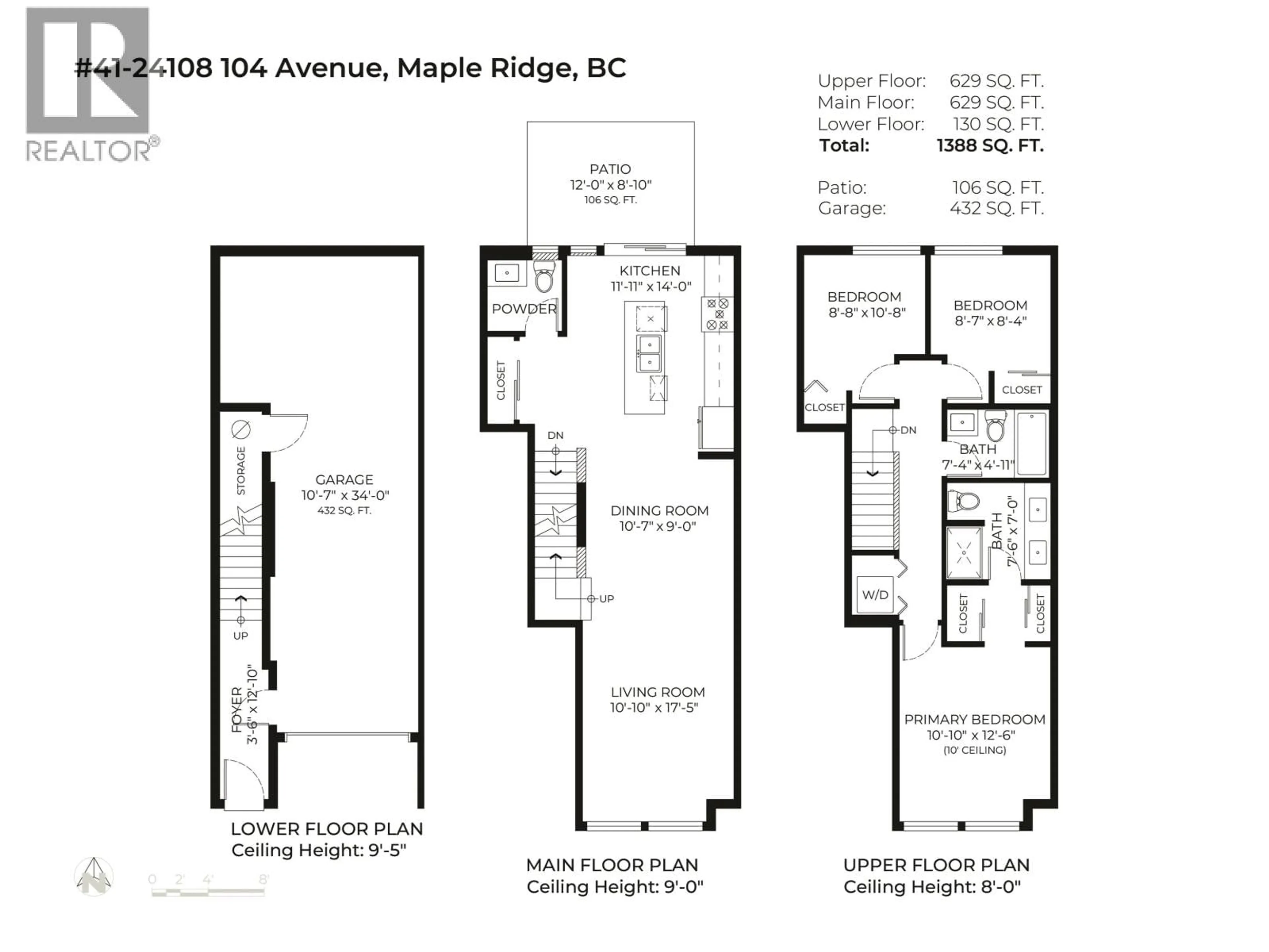 Floor plan for 41 - 24108 104 AVENUE, Maple Ridge British Columbia V2W0J5