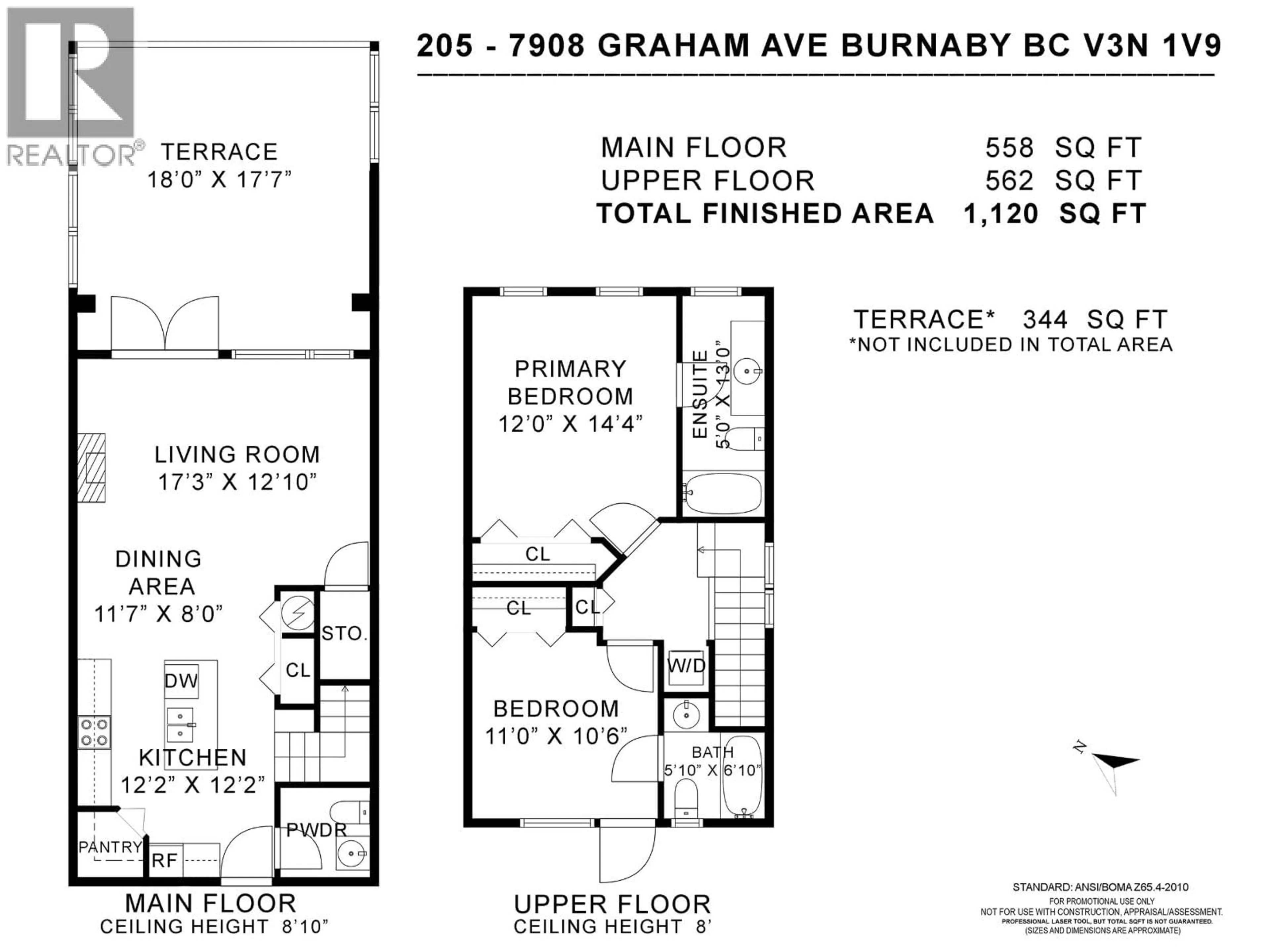 Floor plan for 205 - 7908 GRAHAM AVENUE, Burnaby British Columbia V3N1V9