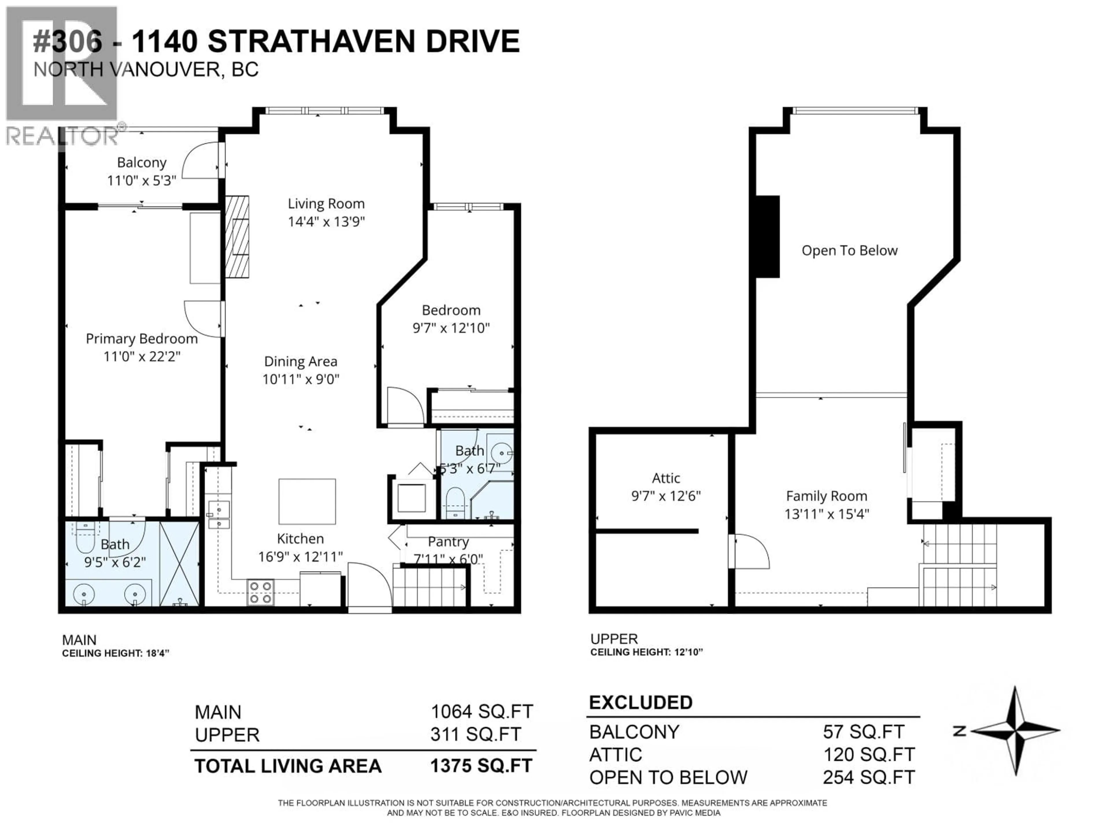 Floor plan for 306 - 1140 STRATHAVEN DRIVE, North Vancouver British Columbia V7H2Z6