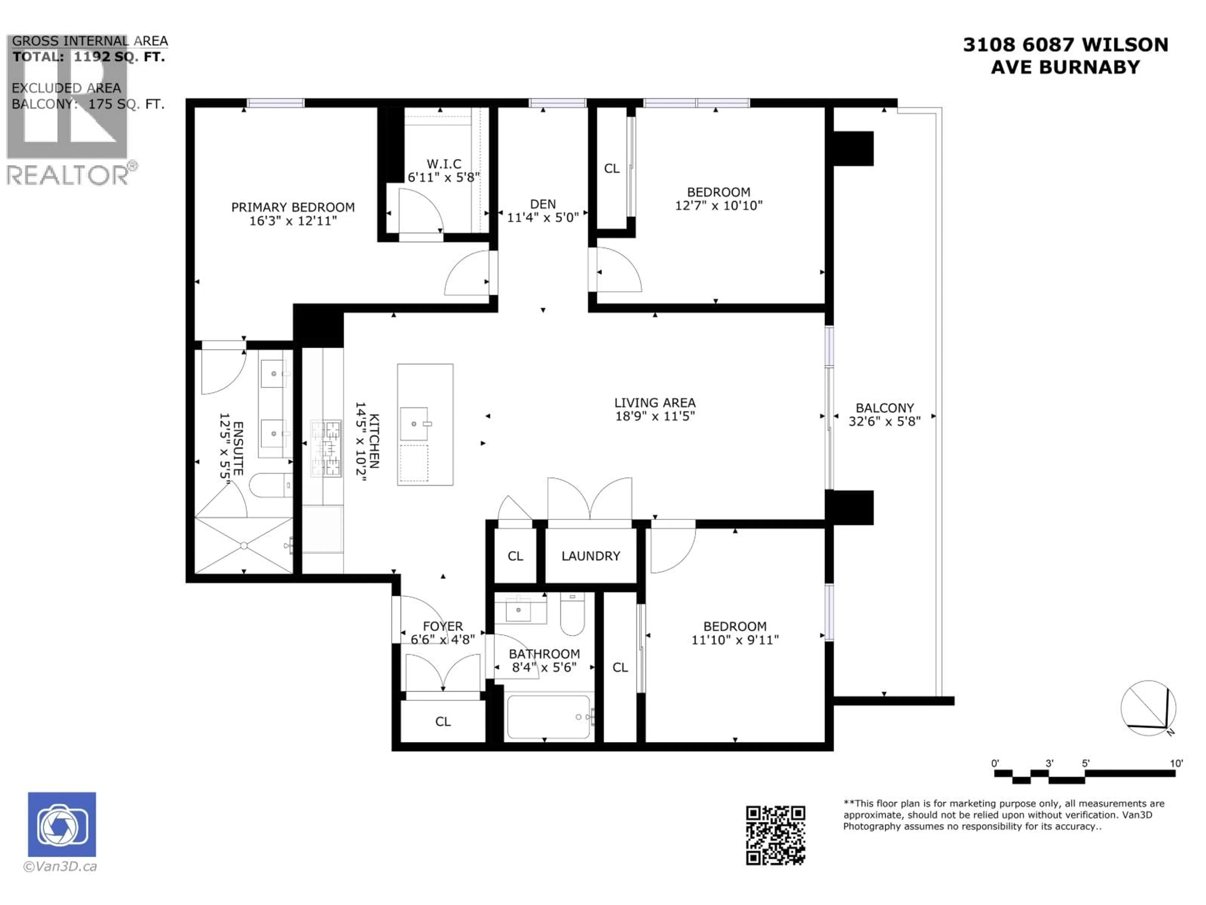 Floor plan for 3108 - 6087 WILSON AVENUE, Burnaby British Columbia V5H0M1