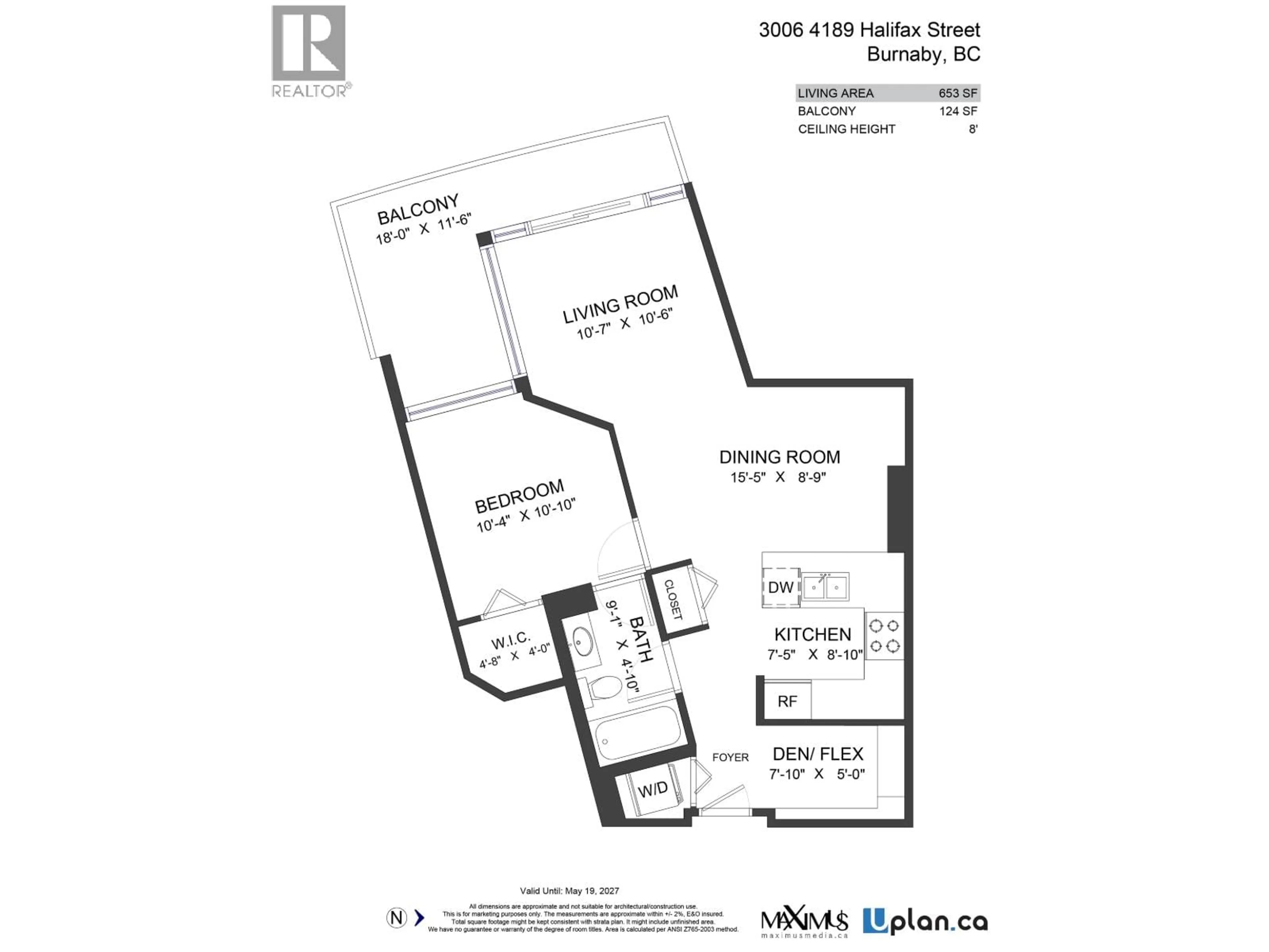 Floor plan for 3006 - 4189 HALIFAX STREET, Burnaby British Columbia V5C0H9