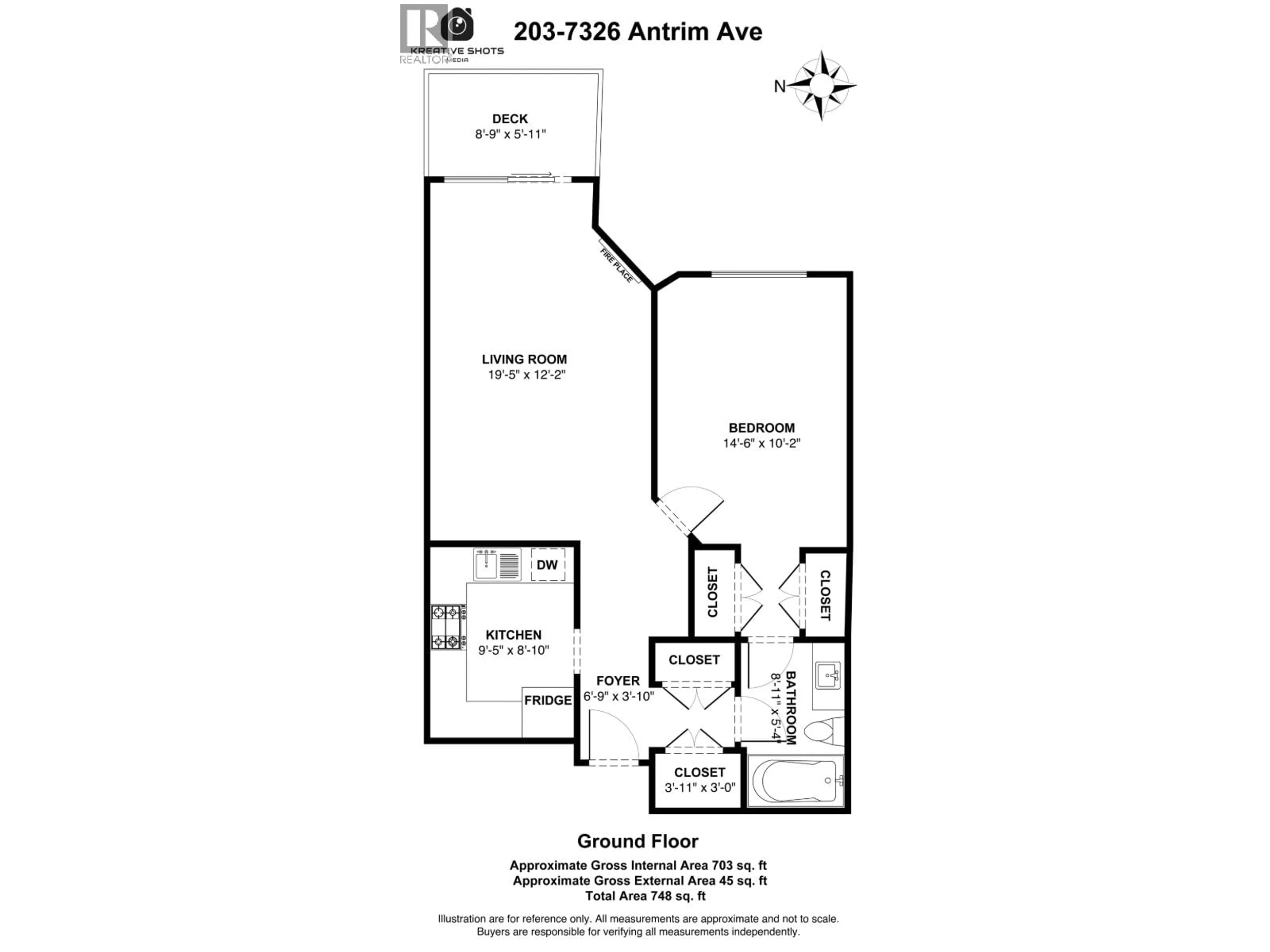 Floor plan for 203 - 7326 ANTRIM AVENUE, Burnaby British Columbia V5J4M8