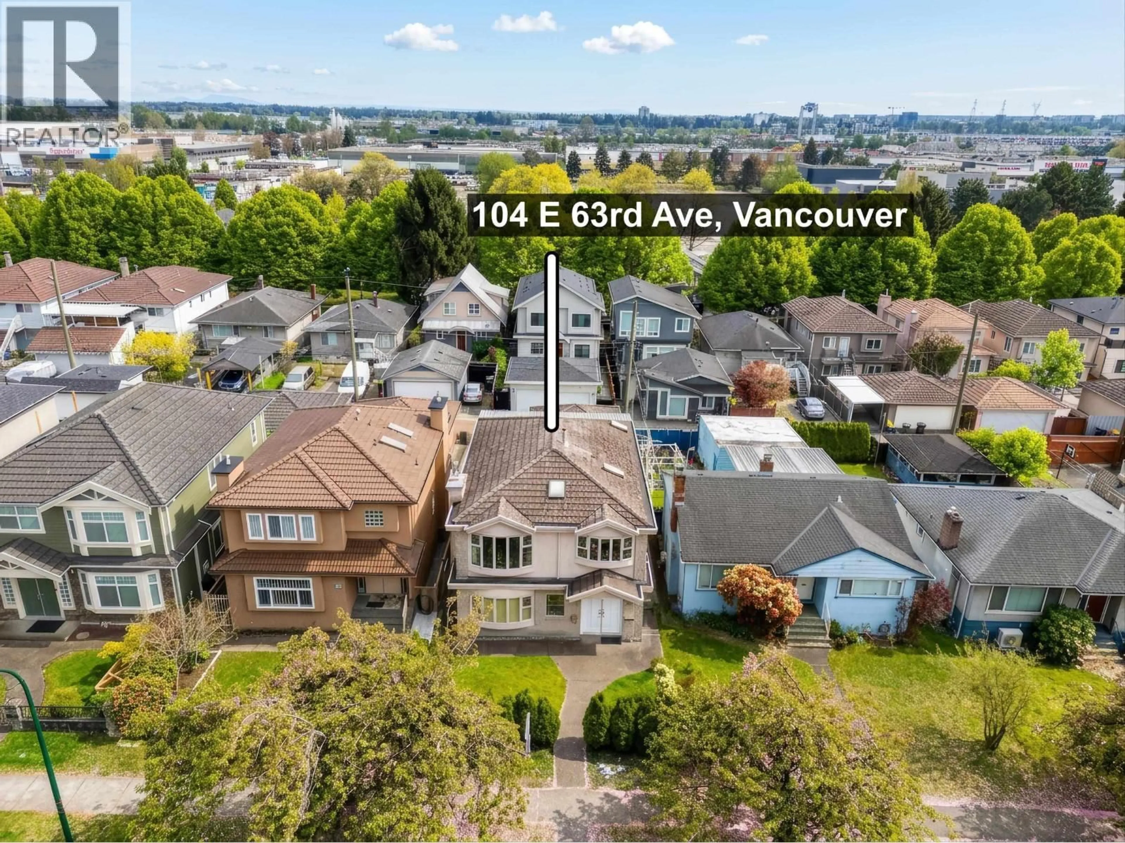 A pic from outside/outdoor area/front of a property/back of a property/a pic from drone, city buildings view from balcony for 104 63RD AVENUE, Vancouver British Columbia V5X2J6