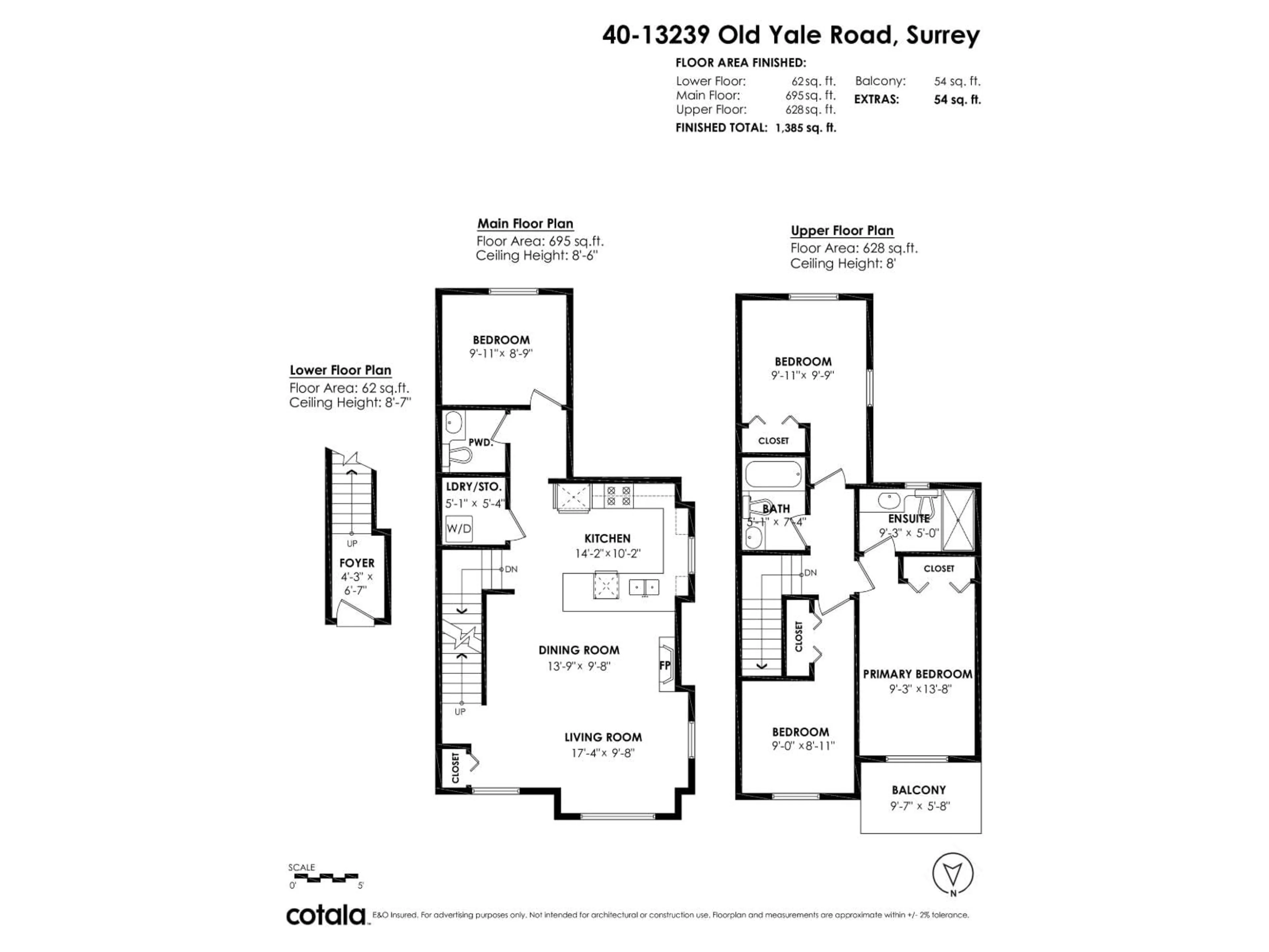 Floor plan for 40 - 13239 OLD YALE ROAD, Surrey British Columbia V3T3C5