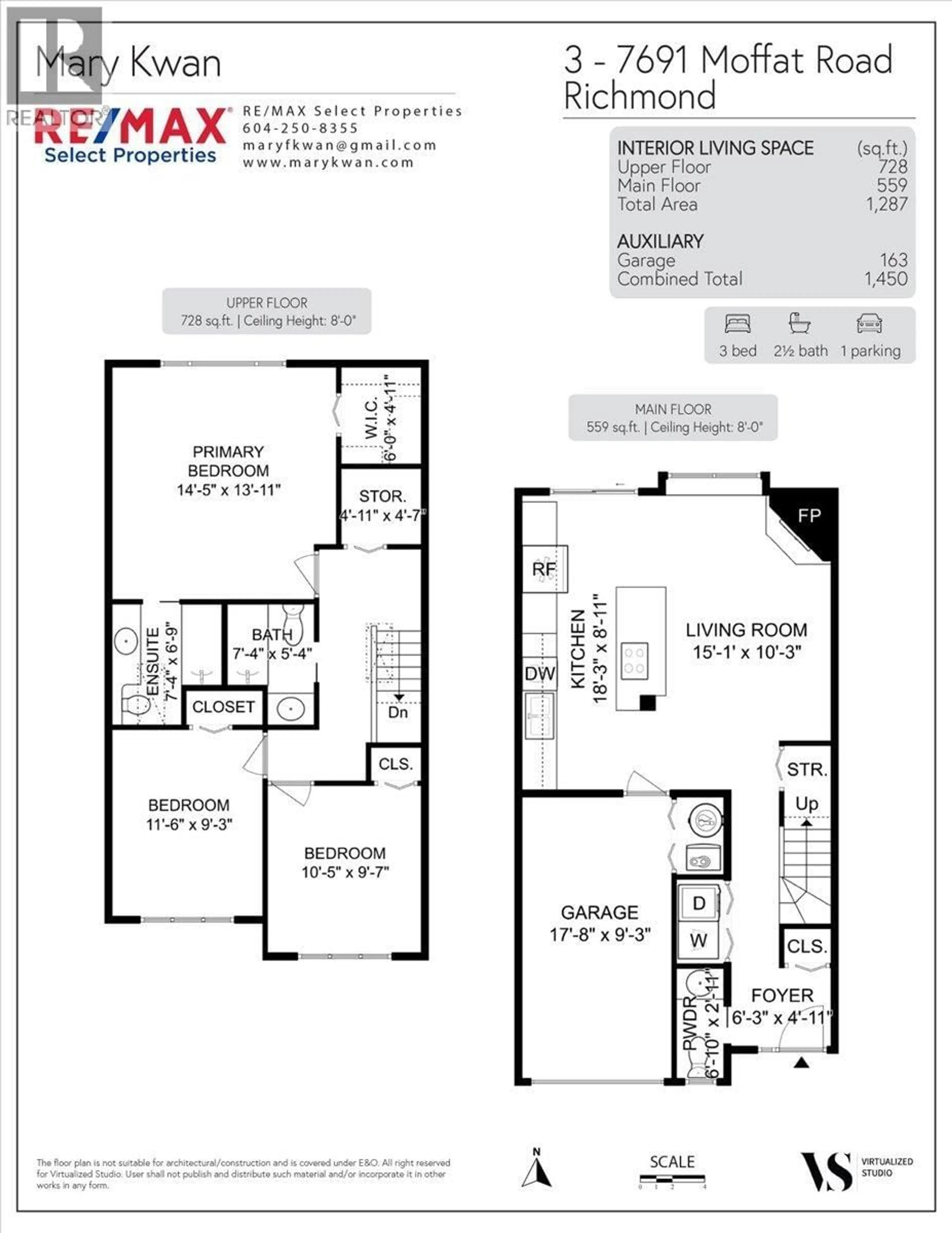 Floor plan for 3 - 7691 MOFFATT ROAD, Richmond British Columbia V6Y1X9