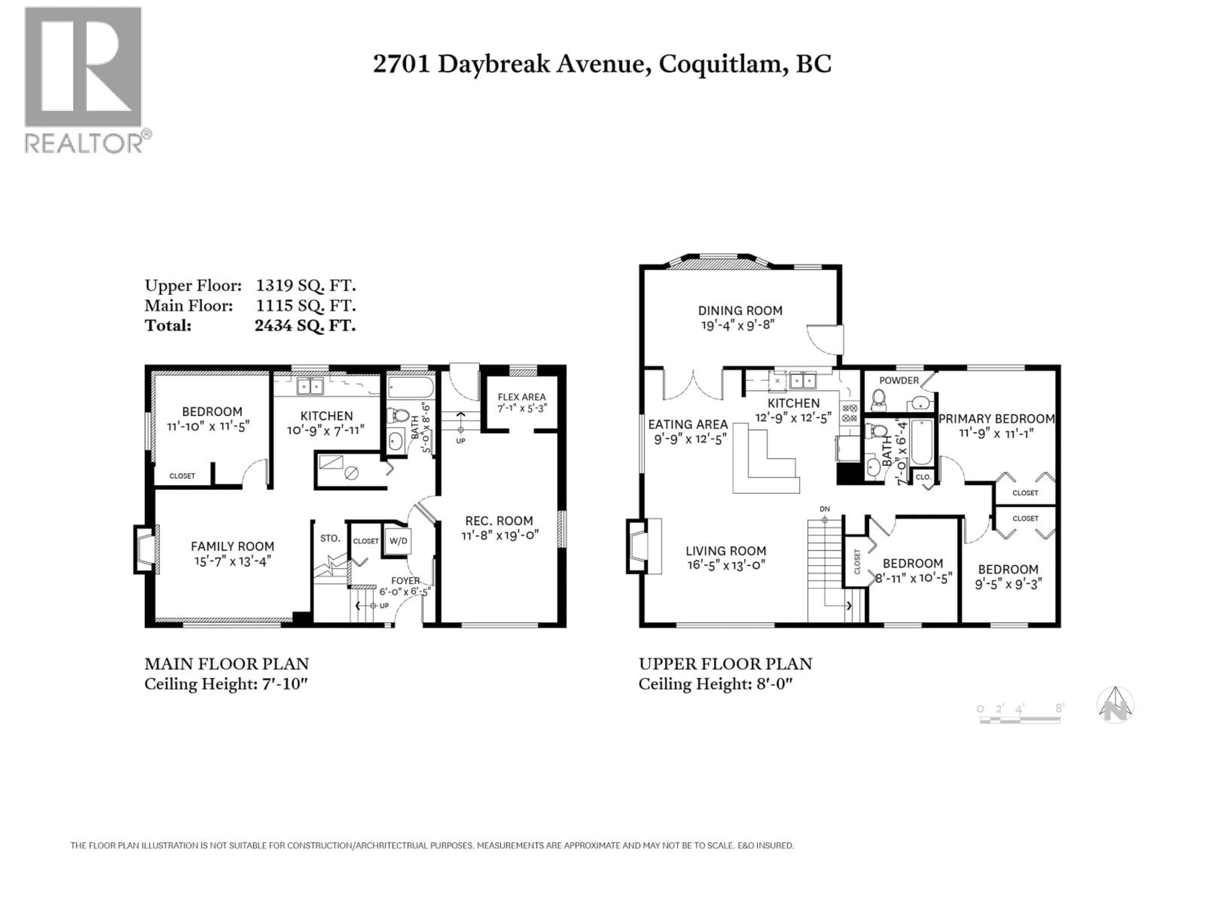 Floor plan for 2701 DAYBREAK AVENUE, Coquitlam British Columbia V3C2E8