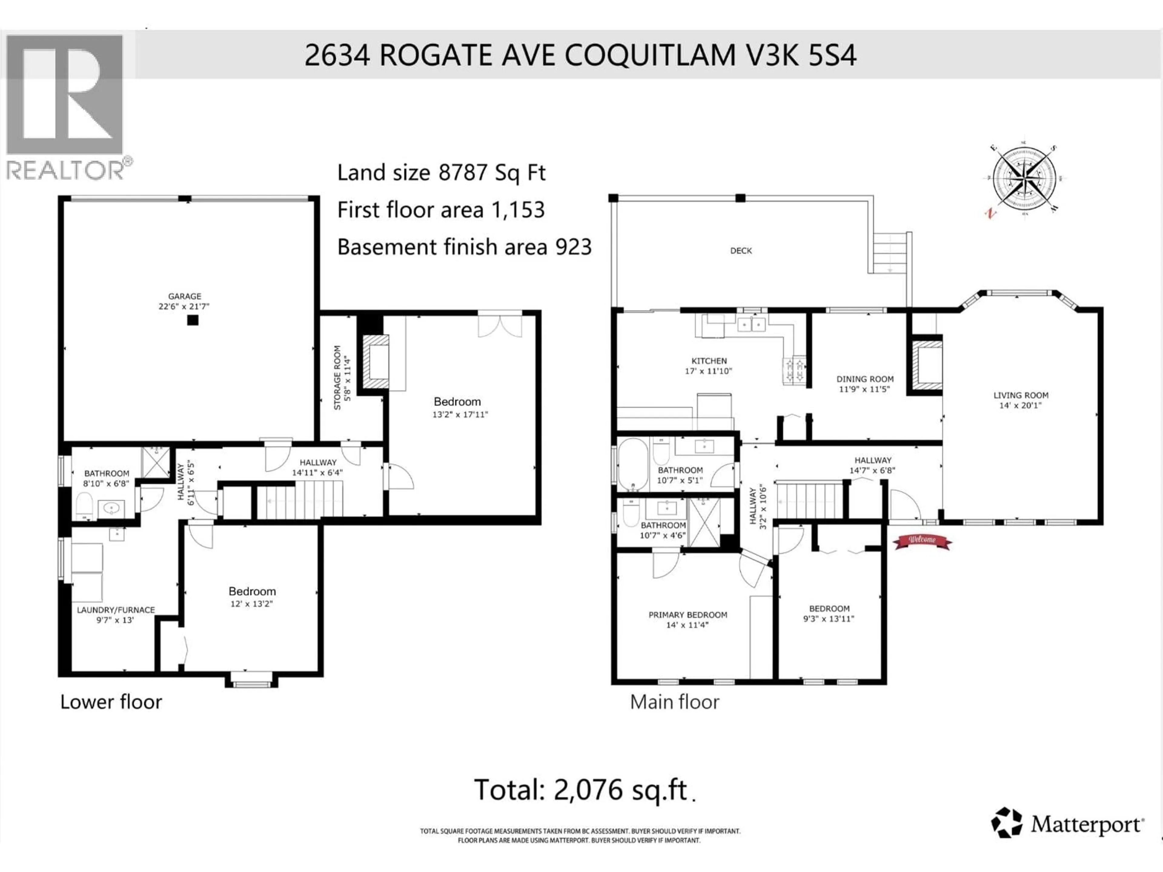 Floor plan for 2634 ROGATE AVENUE, Coquitlam British Columbia V3K5S4