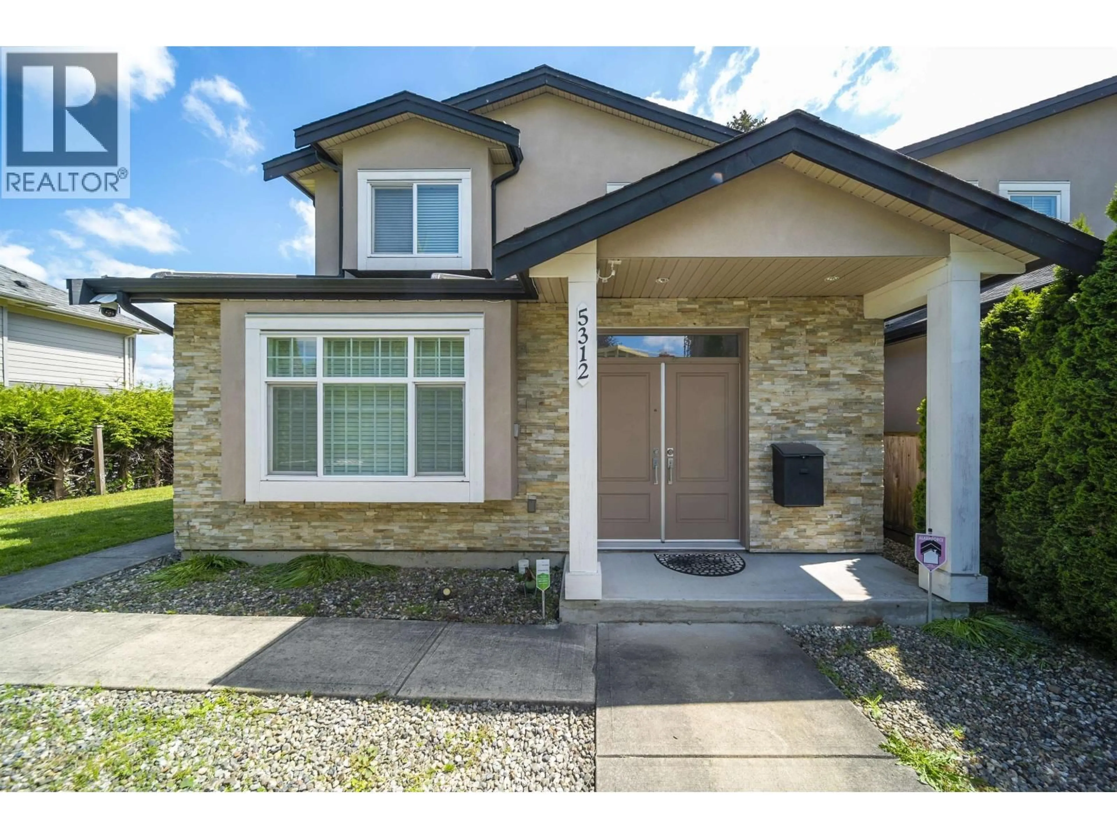Home with brick exterior material, street for 5312 ELSOM AVENUE, Burnaby British Columbia V5H2Z5