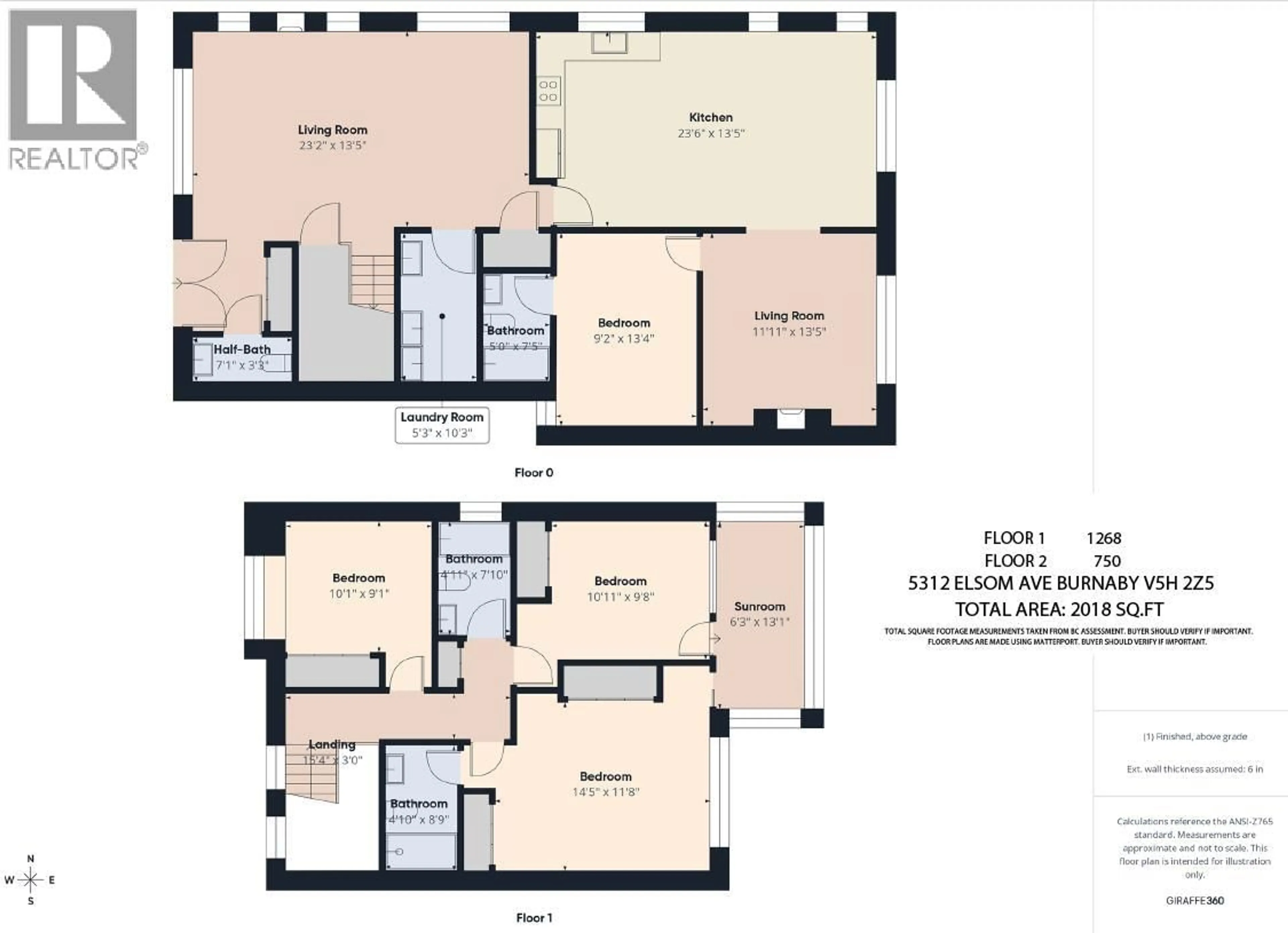 Floor plan for 5312 ELSOM AVENUE, Burnaby British Columbia V5H2Z5