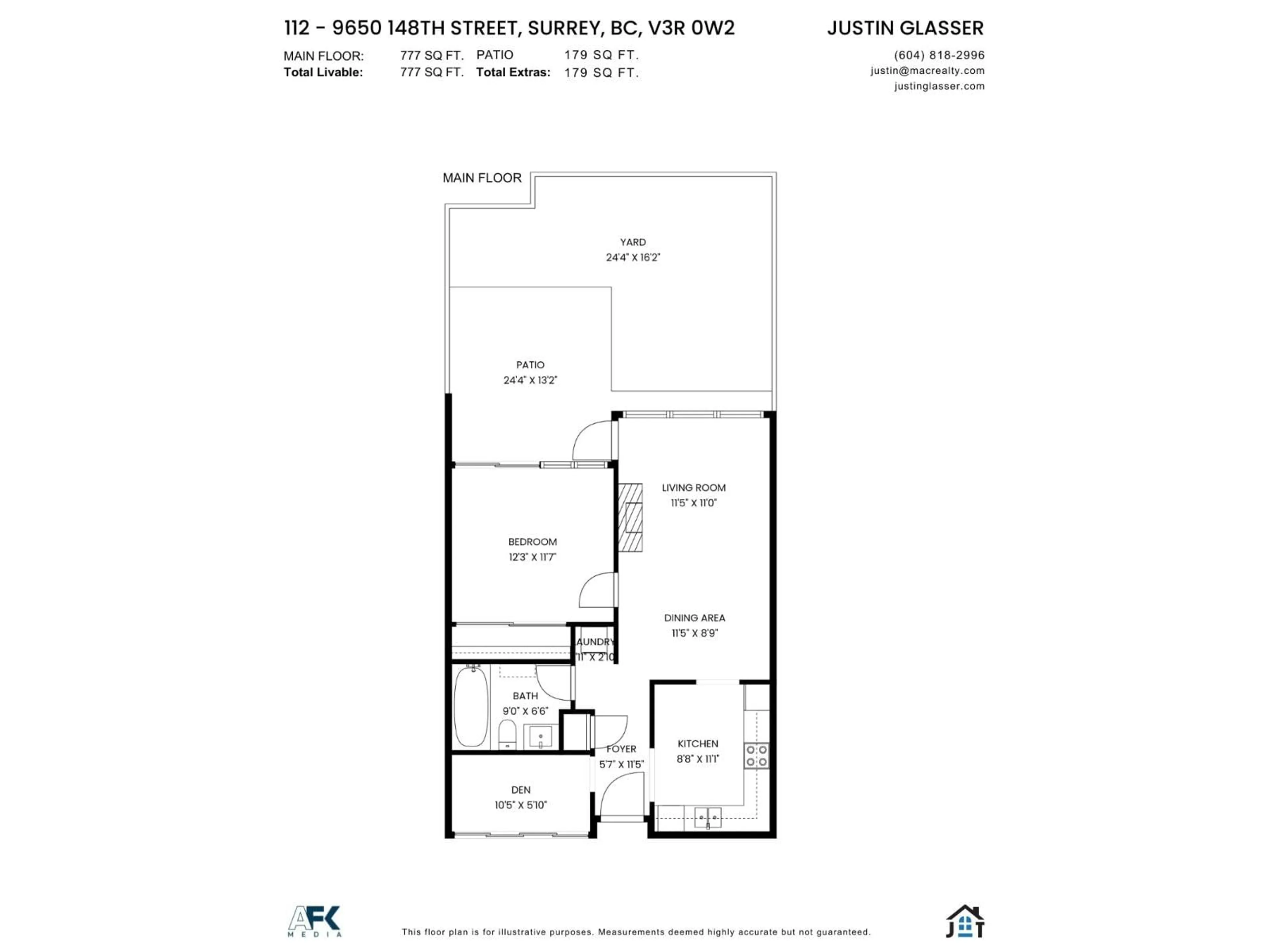 Floor plan for 112 - 9650 148 STREET, Surrey British Columbia V3R0W2