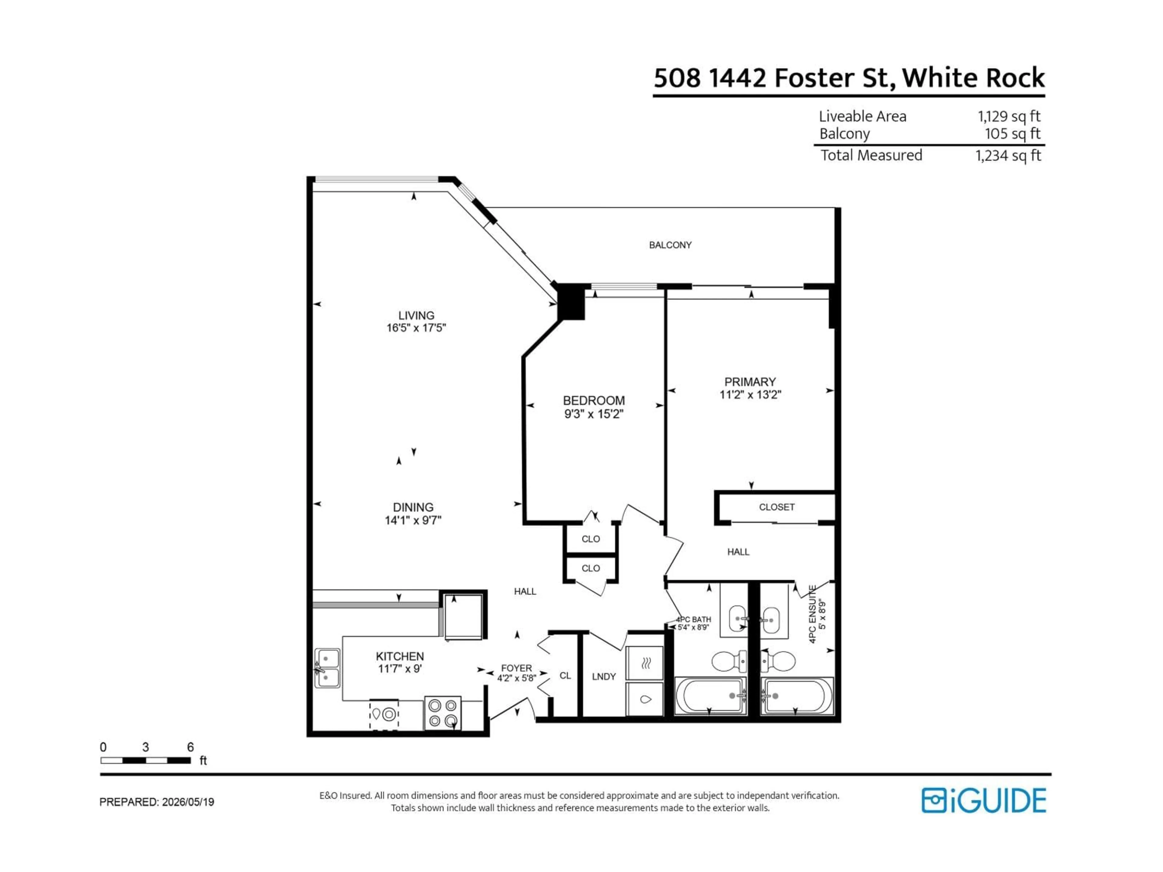 Floor plan for 508 - 1442 FOSTER STREET, White Rock British Columbia V4B3X7
