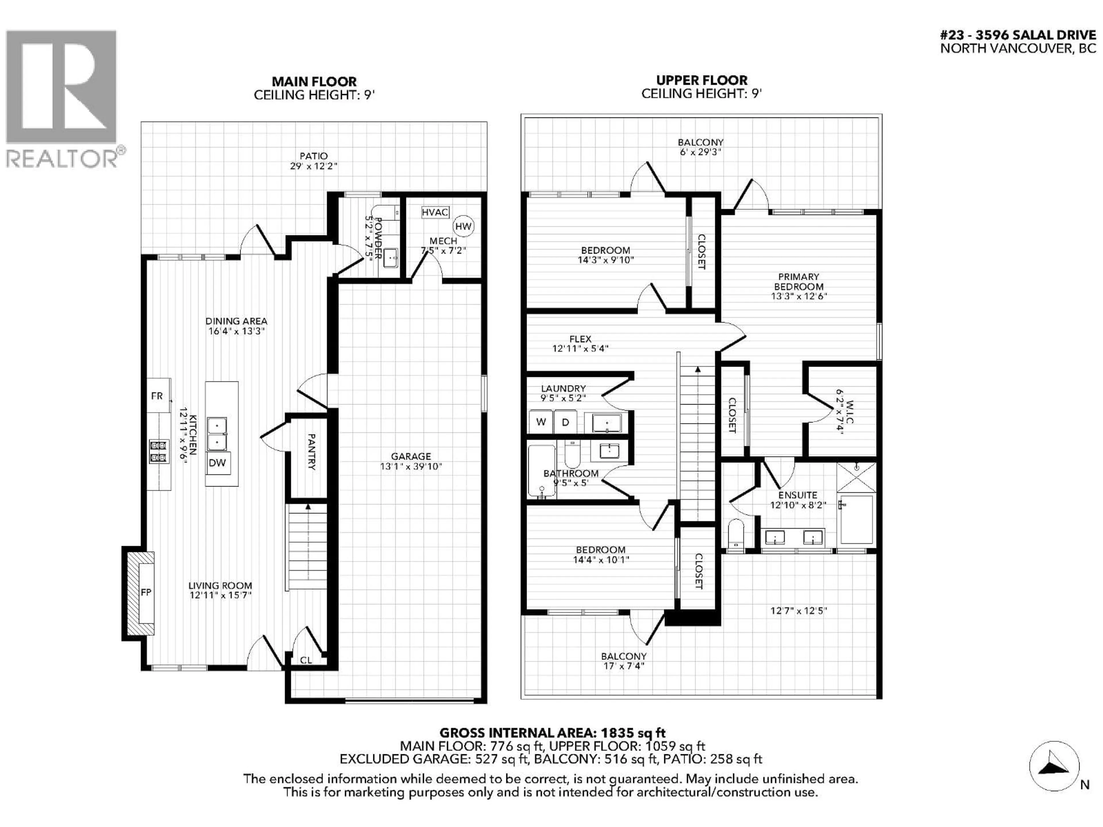 Floor plan for 23 - 3596 SALAL DRIVE, North Vancouver British Columbia V7G0A9