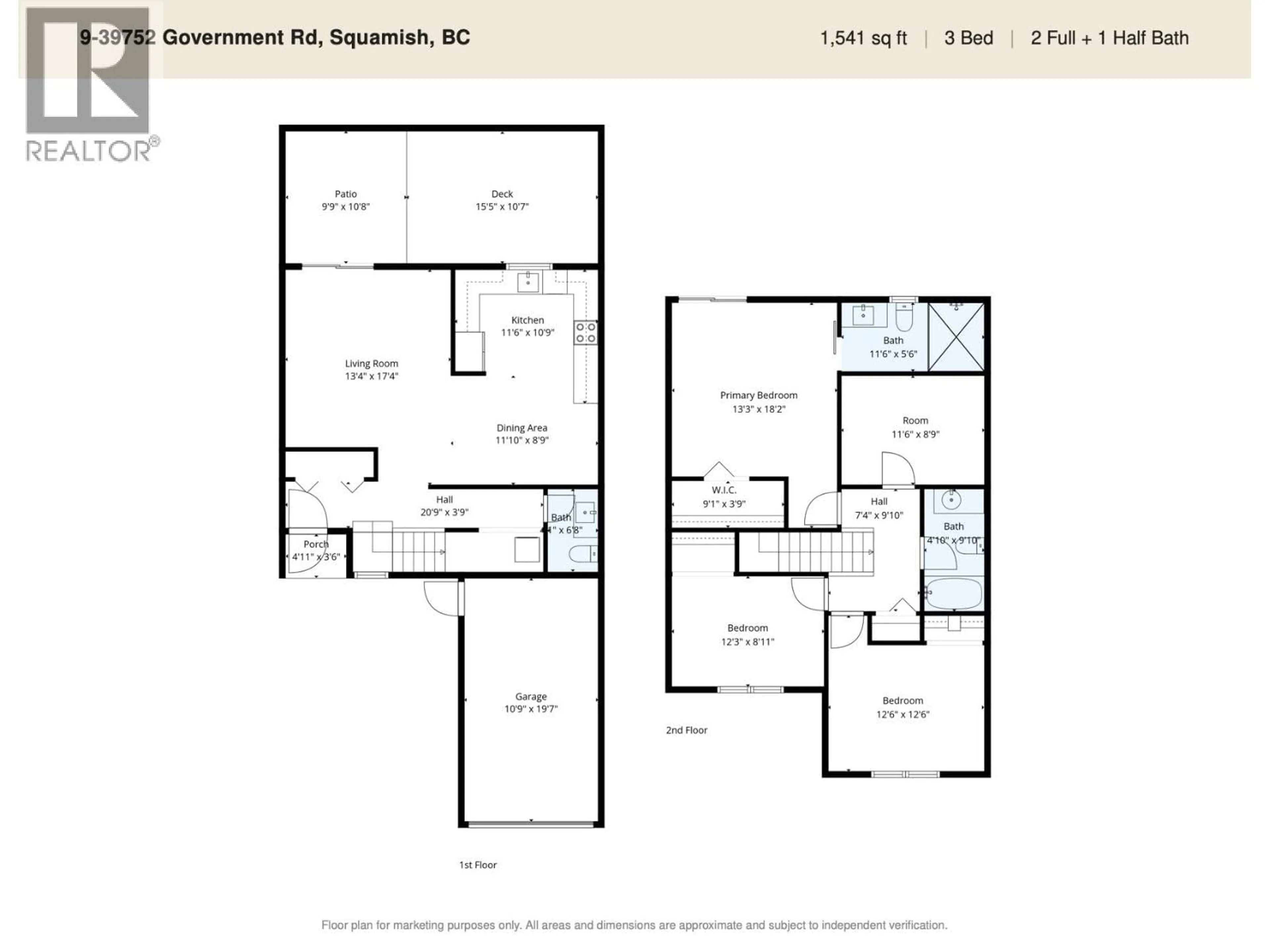 Floor plan for 9 - 39752 GOVERNMENT ROAD, Squamish British Columbia V8B0G3