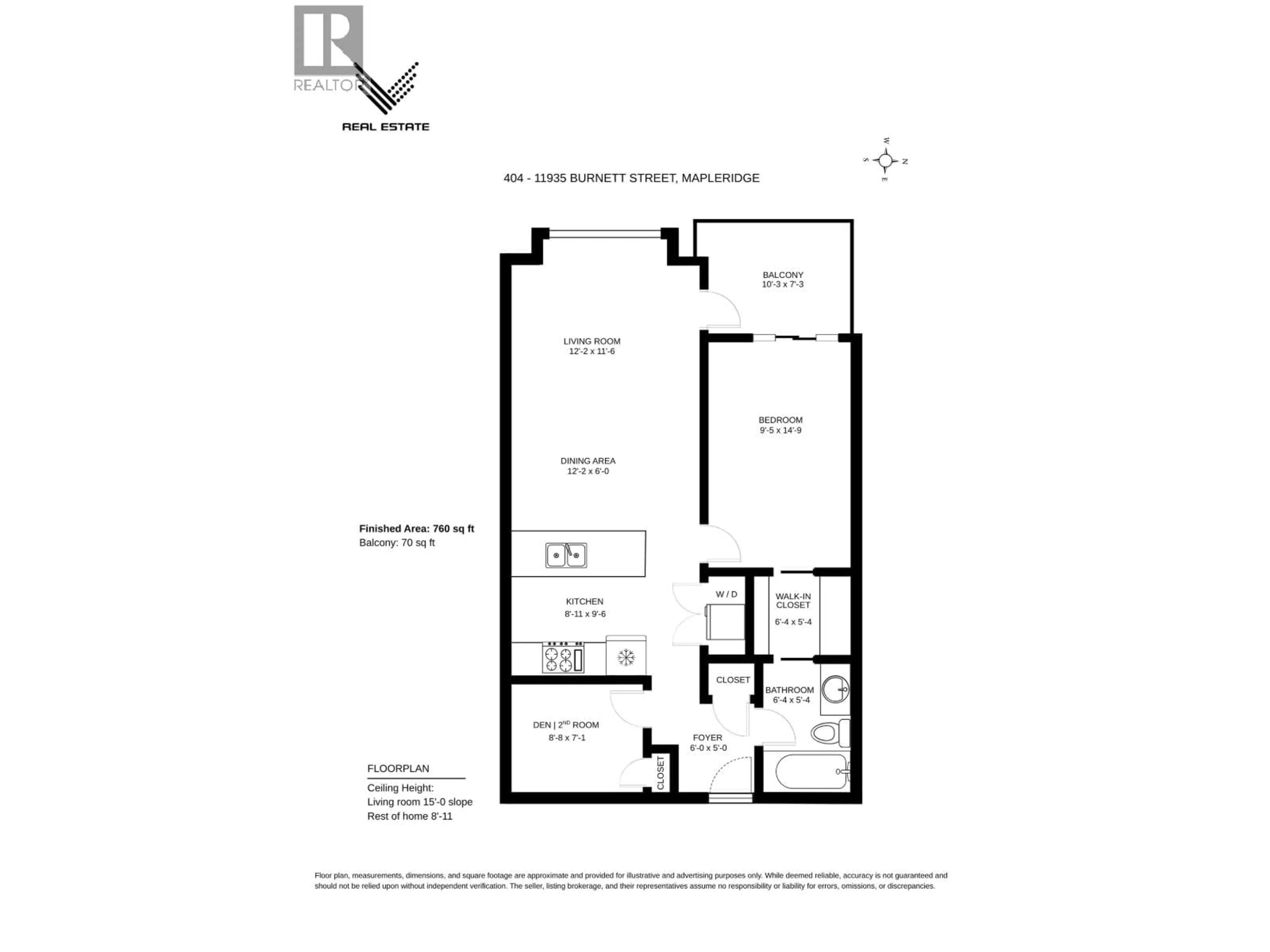 Floor plan for 404 - 11935 BURNETT STREET, Maple Ridge British Columbia V2X9A9