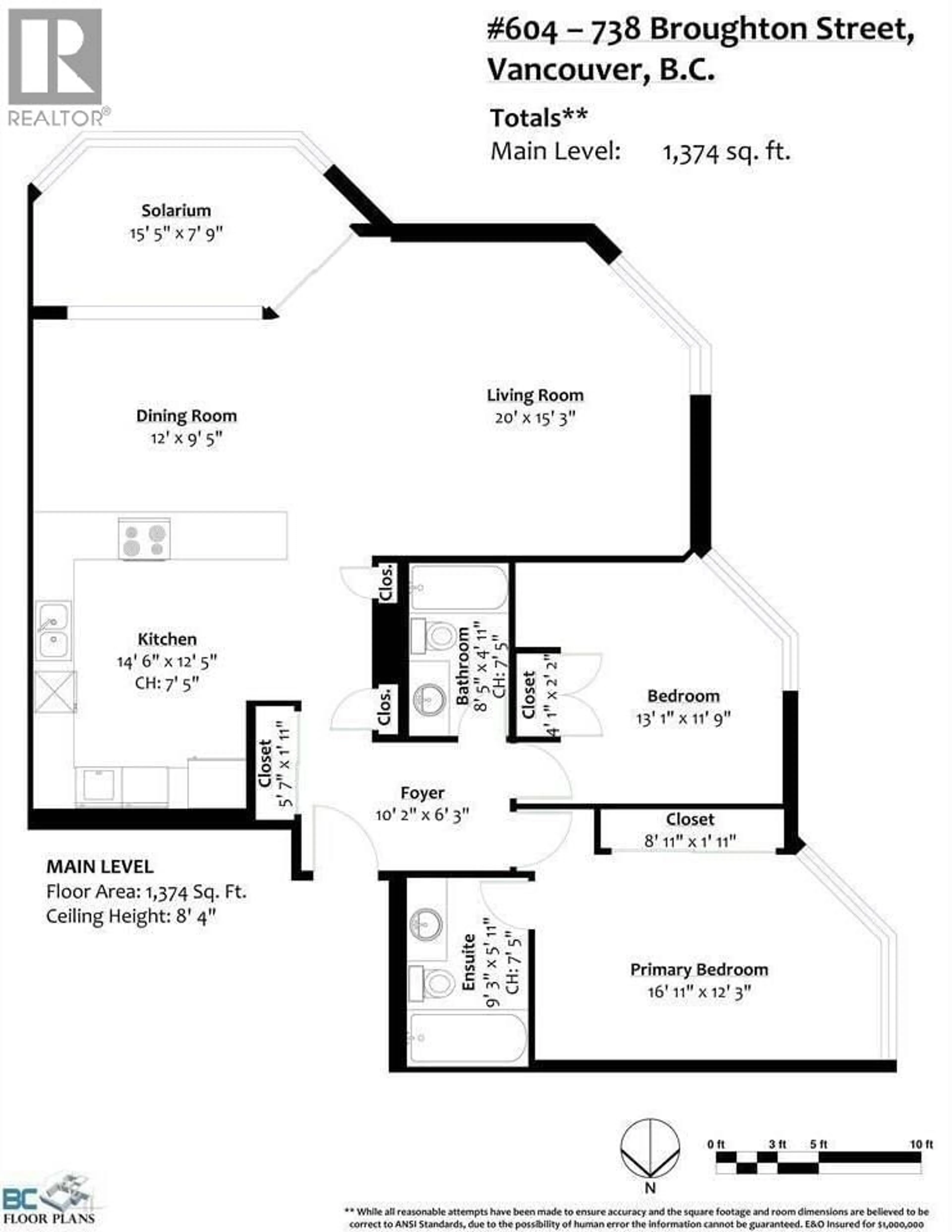Floor plan for 604 - 738 BROUGHTON STREET, Vancouver British Columbia V6G3A7