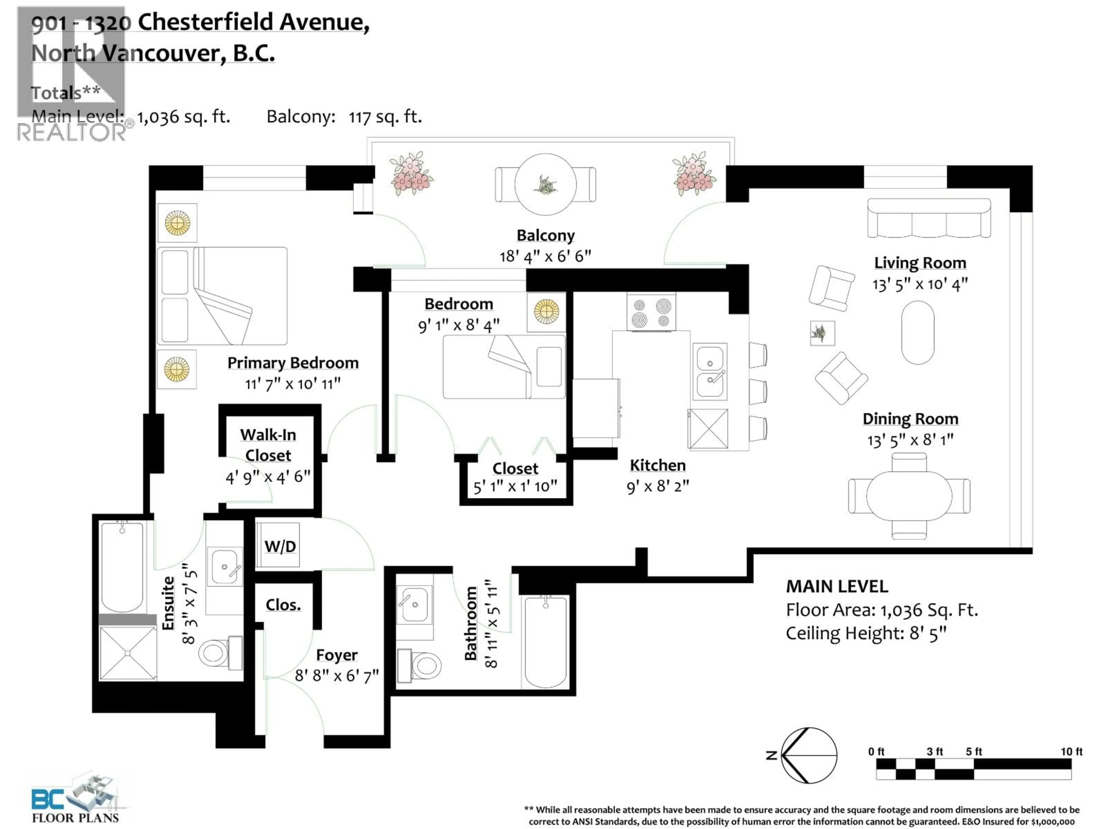 Floor plan for 901 - 1320 CHESTERFIELD AVENUE, North Vancouver British Columbia V7M0A6