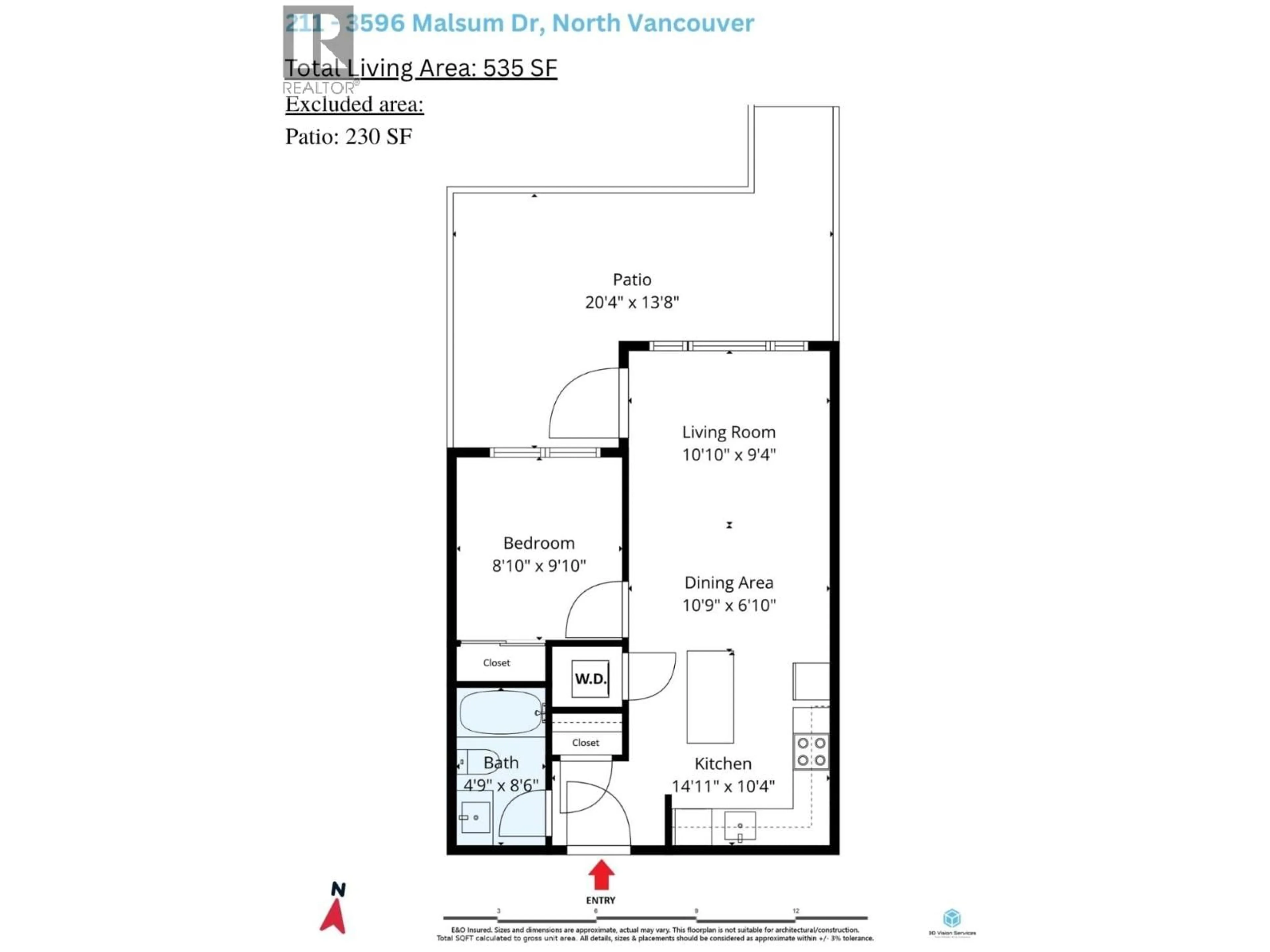 Floor plan for 211 - 3596 MALSUM DRIVE, North Vancouver British Columbia V7G0B5