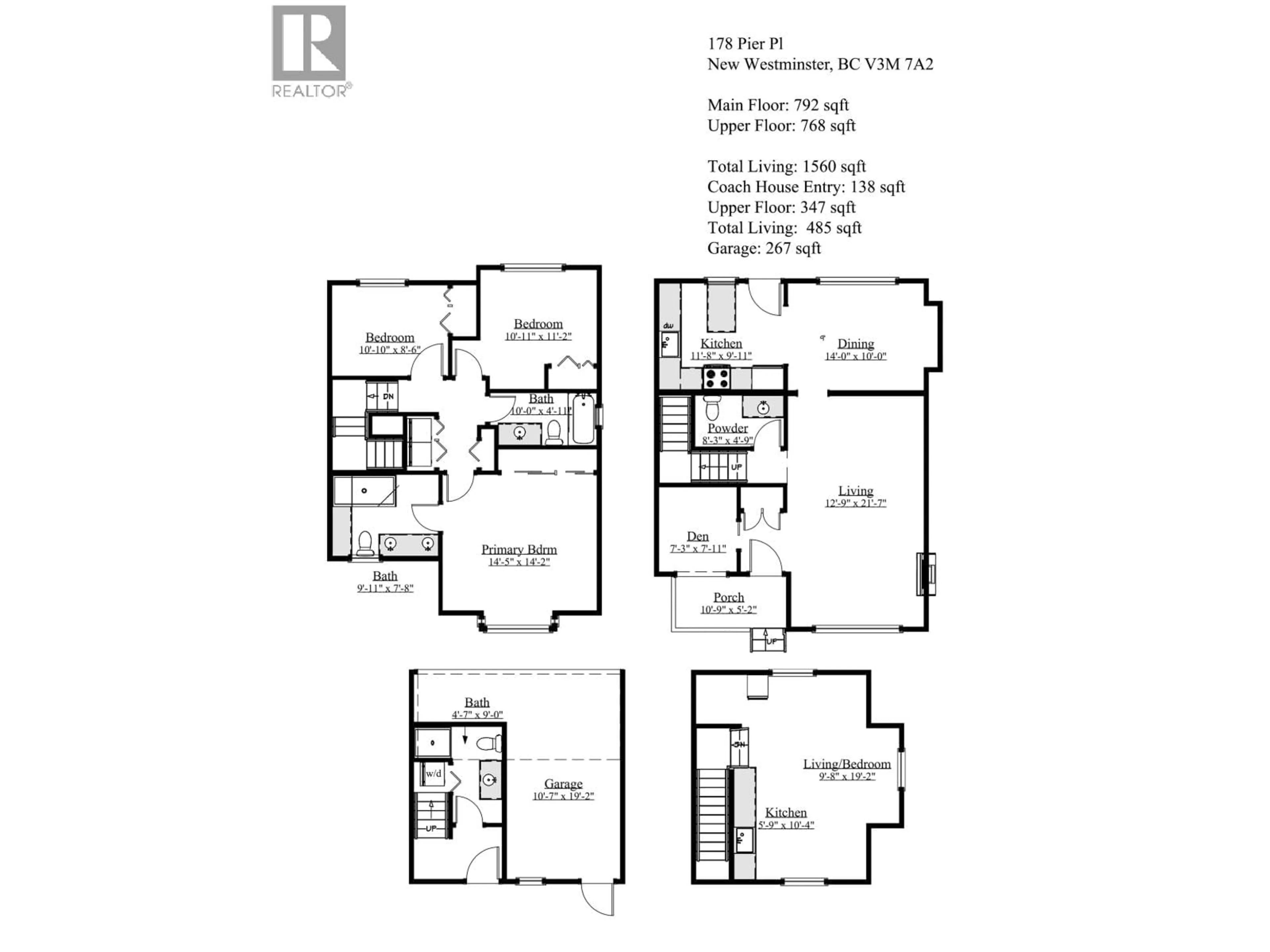 Floor plan for 178 PIER PLACE, New Westminster British Columbia V3M7A2
