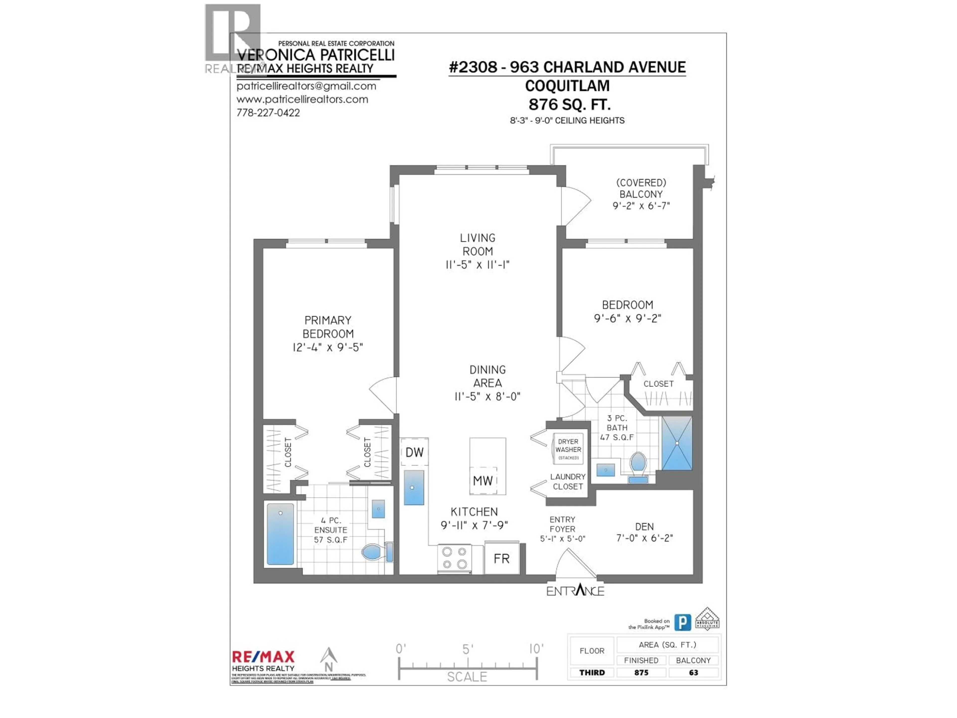 Floor plan for 2308 - 963 CHARLAND AVENUE, Coquitlam British Columbia V3K0E2