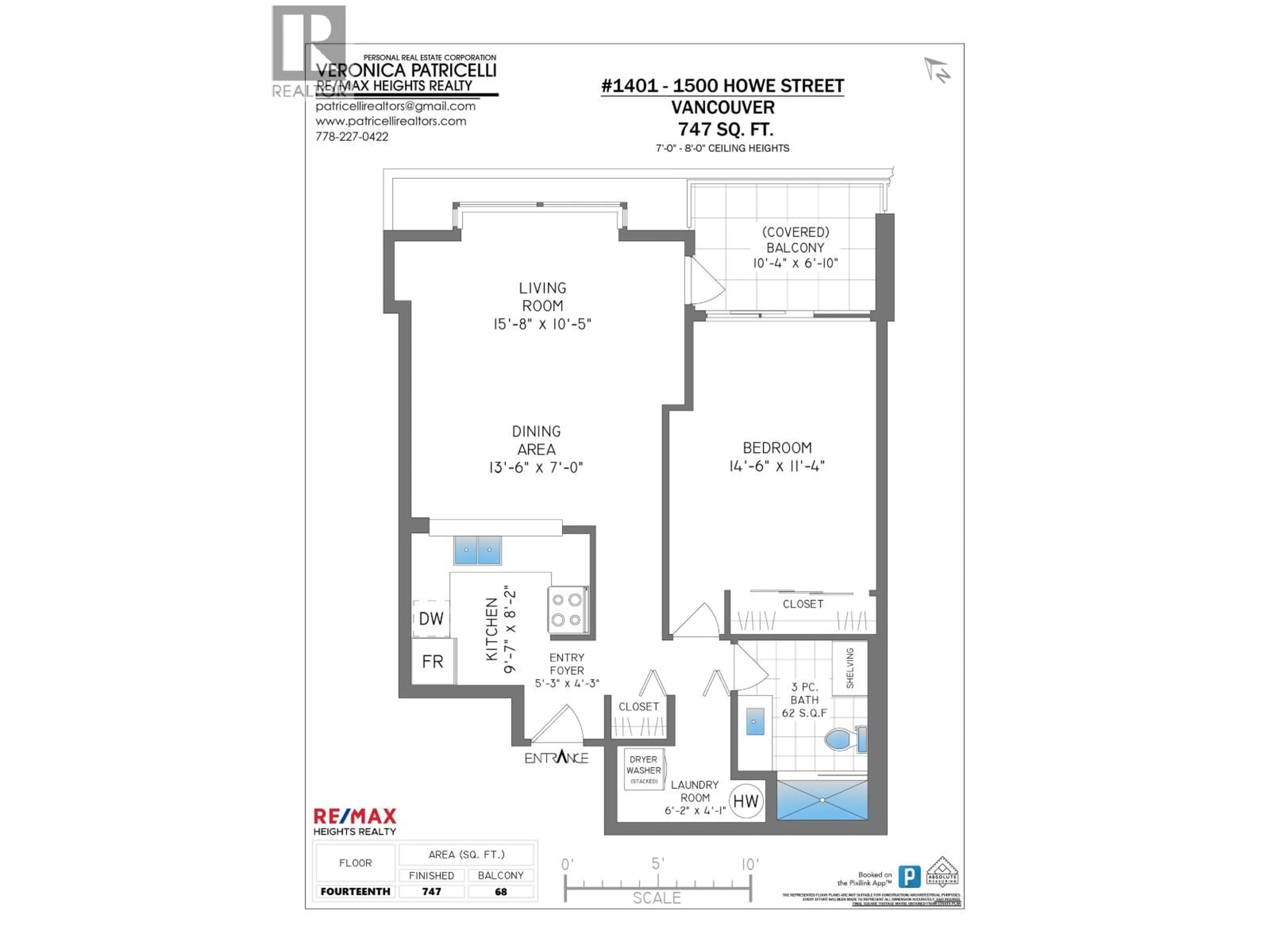 Floor plan for 1401 - 1500 HOWE STREET, Vancouver British Columbia V6Z2N1
