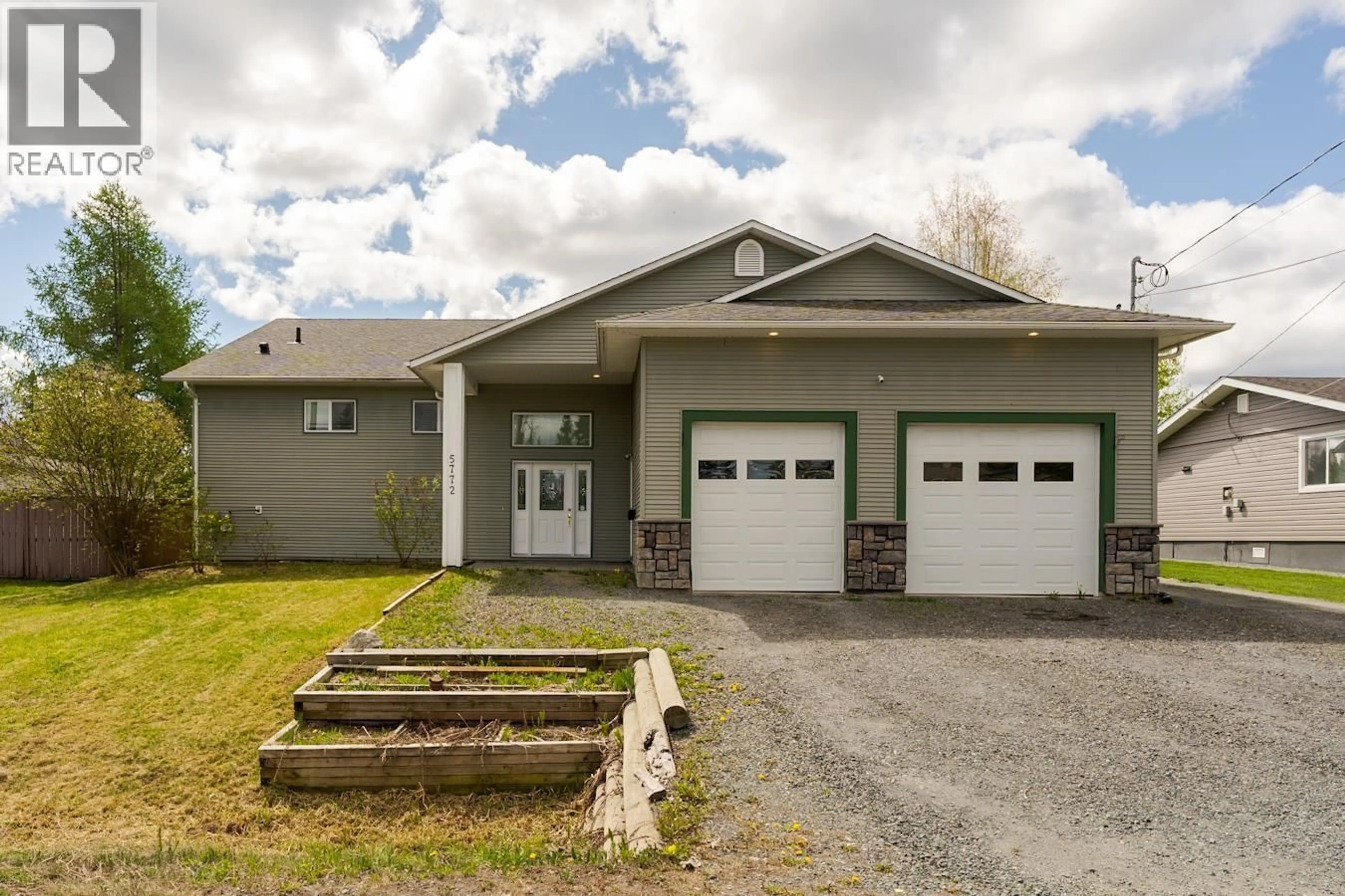 Home with vinyl exterior material, street for 5772 HEYER ROAD, Prince George British Columbia V2N6J4