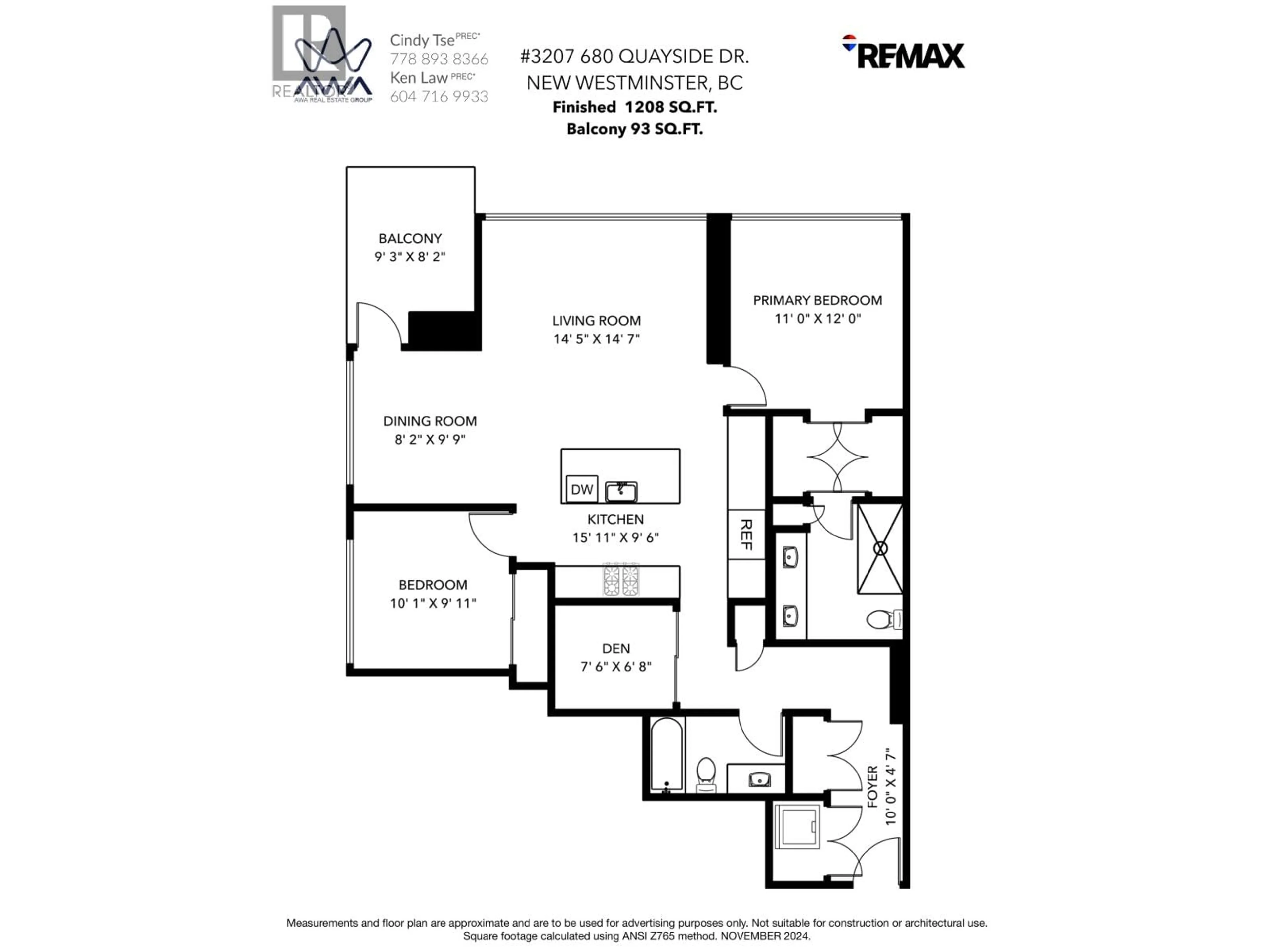 Floor plan for 3207 - 680 QUAYSIDE DRIVE, New Westminster British Columbia V3M0P2
