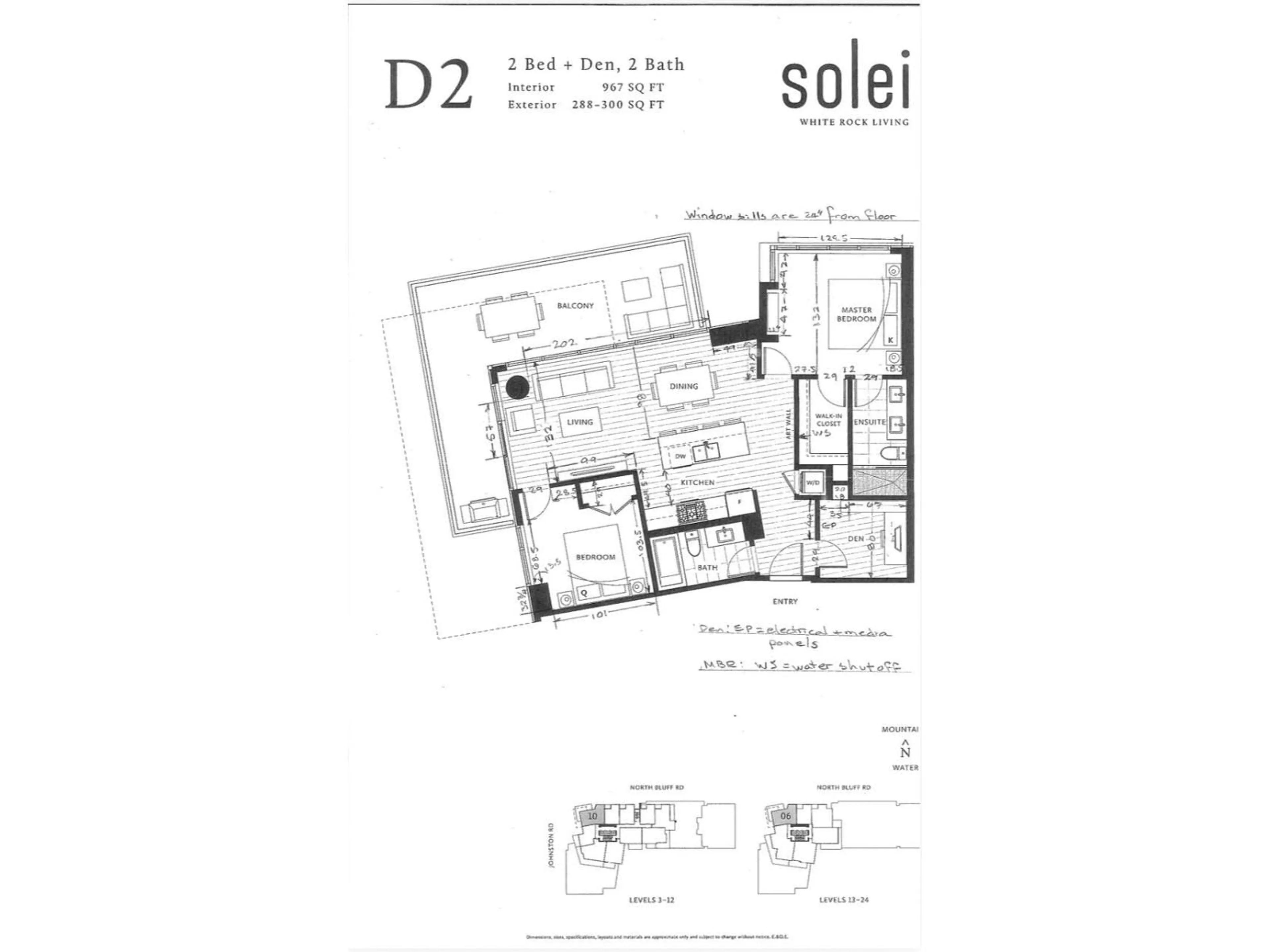 Floor plan for 1406 - 1588 JOHNSTON ROAD, Surrey British Columbia V4B0C5