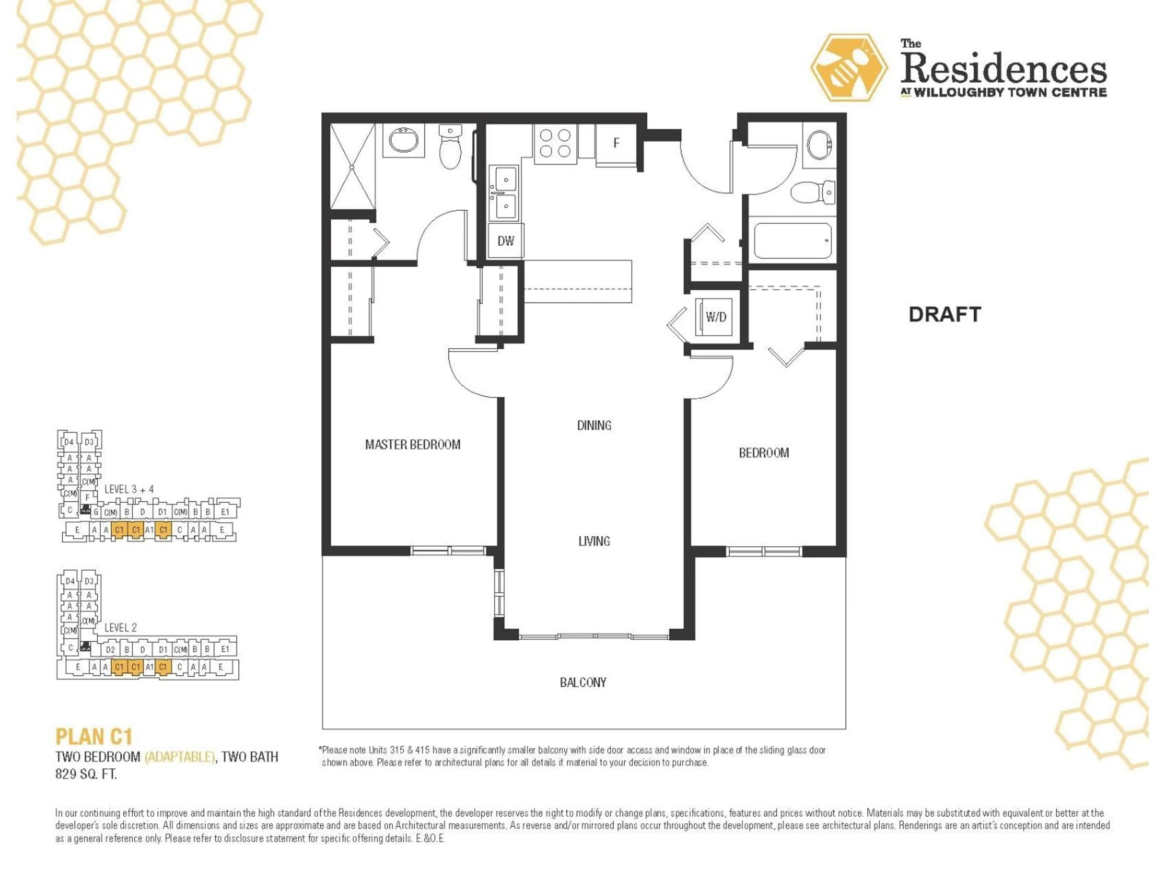 Floor plan for A315 - 20727 WILLOUGHBY TOWN CENTRE DRIVE, Langley British Columbia V2Y3N1