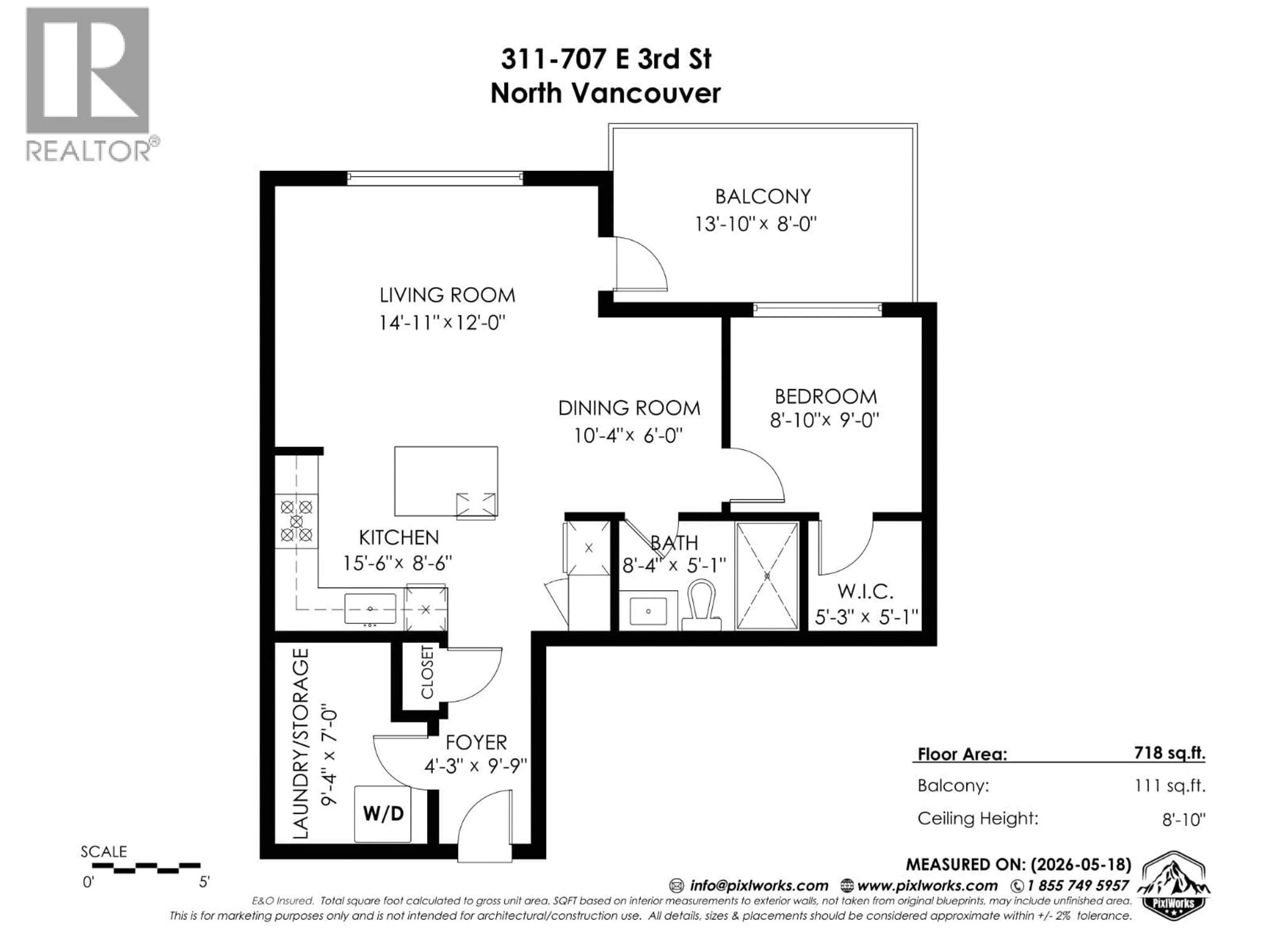 Floor plan for 311 - 707 3RD STREET, North Vancouver British Columbia V7L1G8