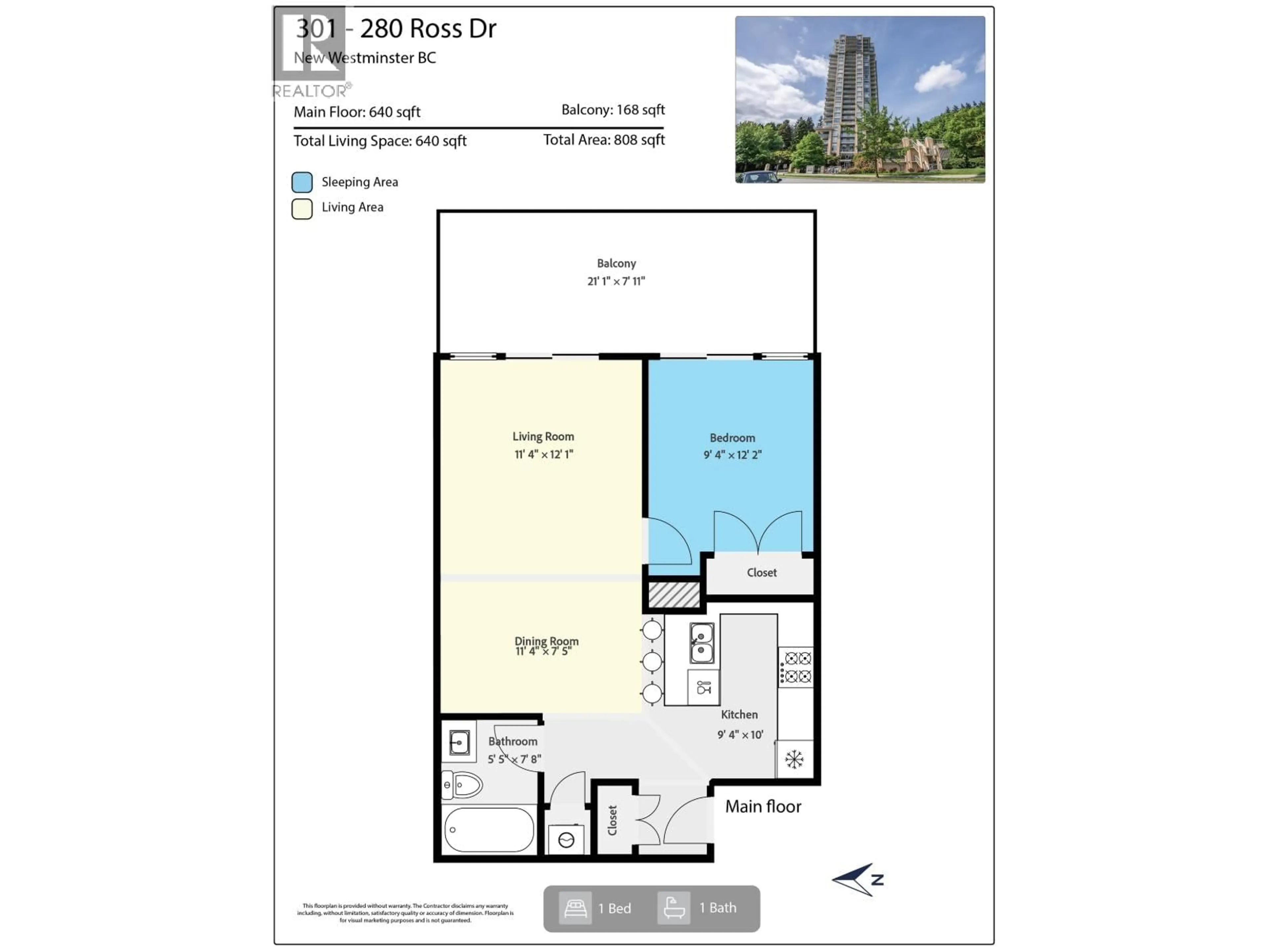 Floor plan for 301 - 280 ROSS DRIVE, New Westminster British Columbia V3L0C2