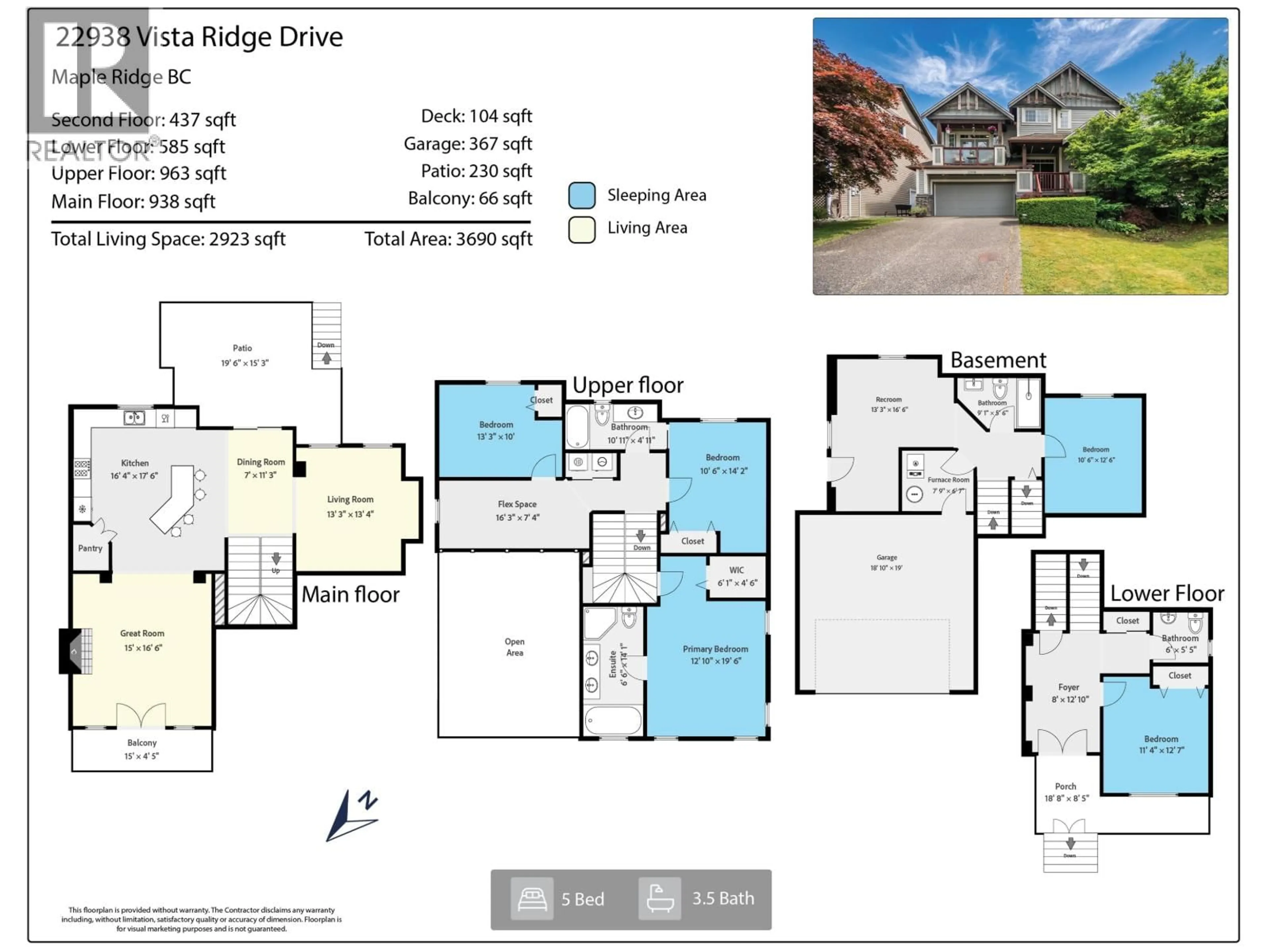 Floor plan for 22938 VISTA RIDGE DRIVE, Maple Ridge British Columbia V4R2X3