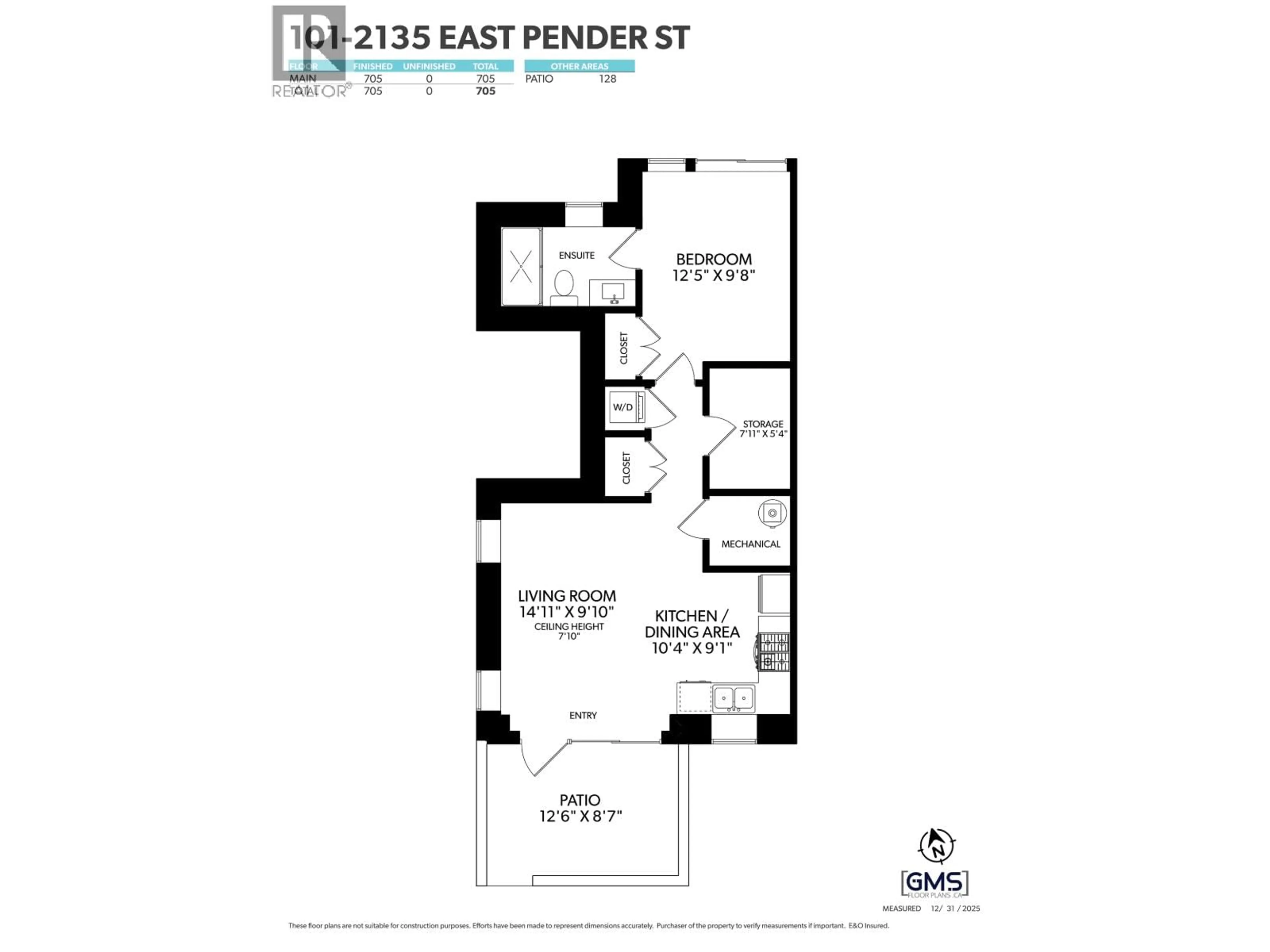Floor plan for 101 - 2135 PENDER STREET, Vancouver British Columbia V5L1X3