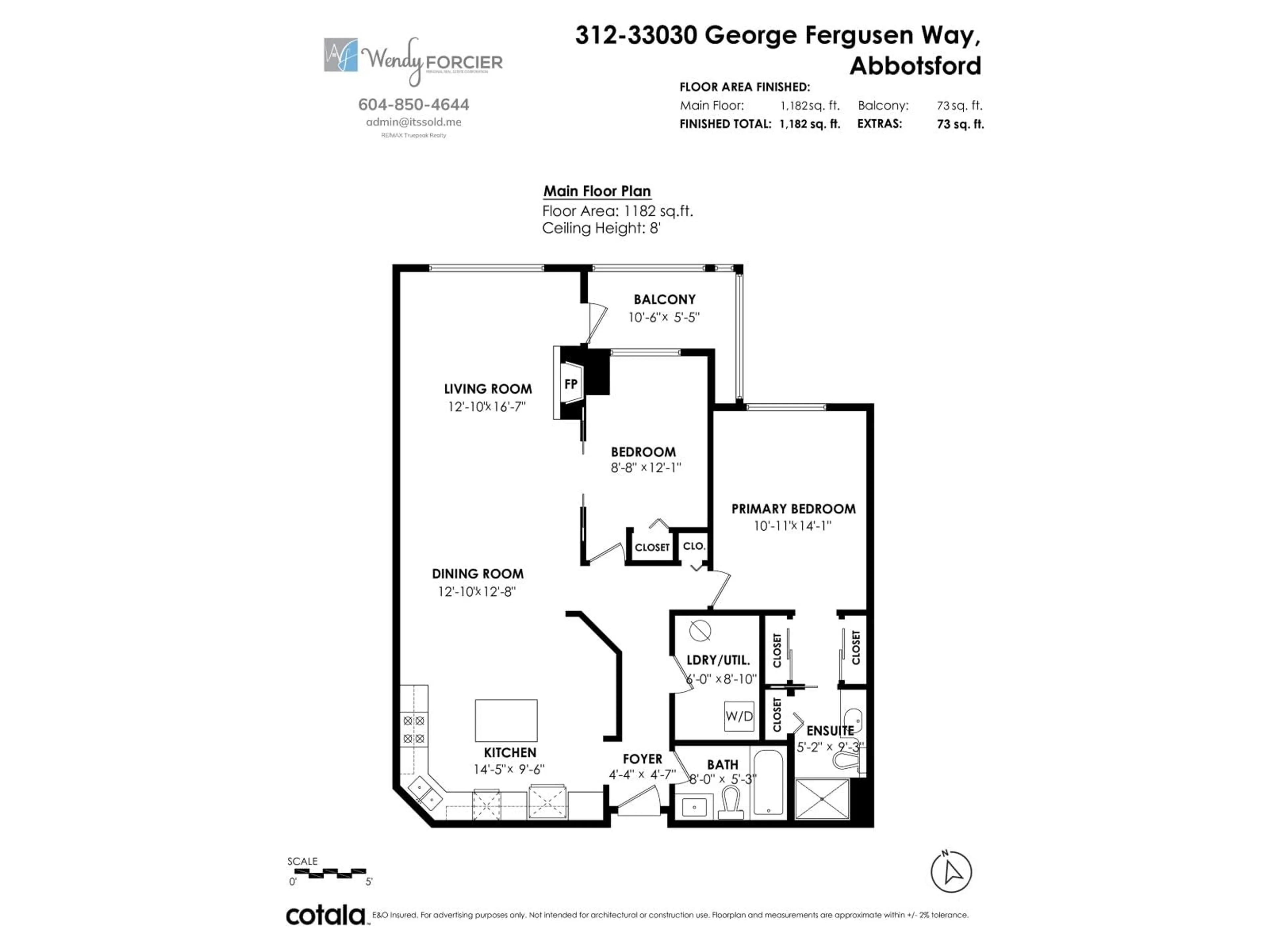 Floor plan for 312 - 33030 GEORGE FERGUSON WAY, Abbotsford British Columbia V2S6Y2