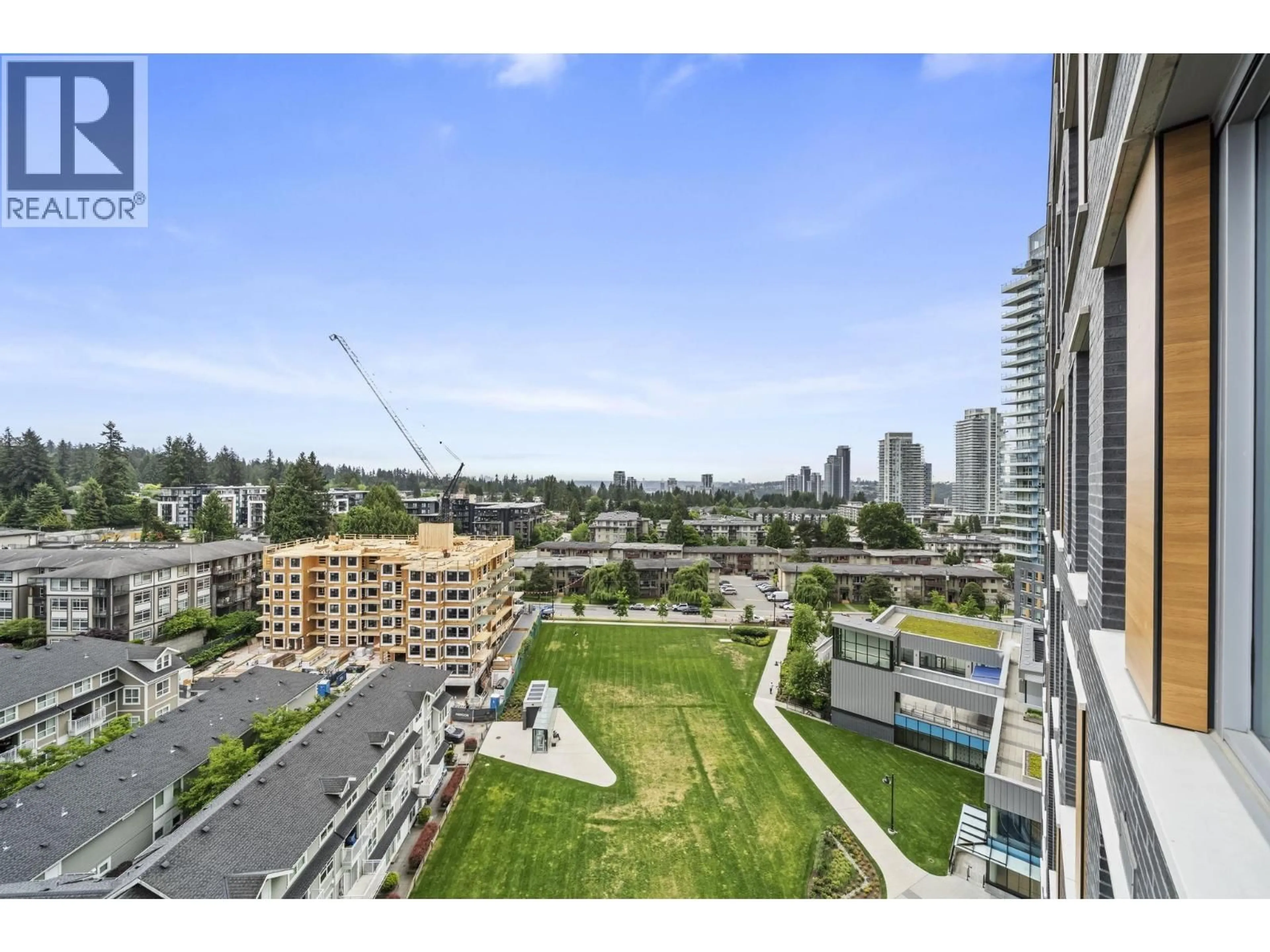 A pic from outside/outdoor area/front of a property/back of a property/a pic from drone, city buildings view from balcony for 1204 - 567 EMERSON STREET, Coquitlam British Columbia V3J0M8