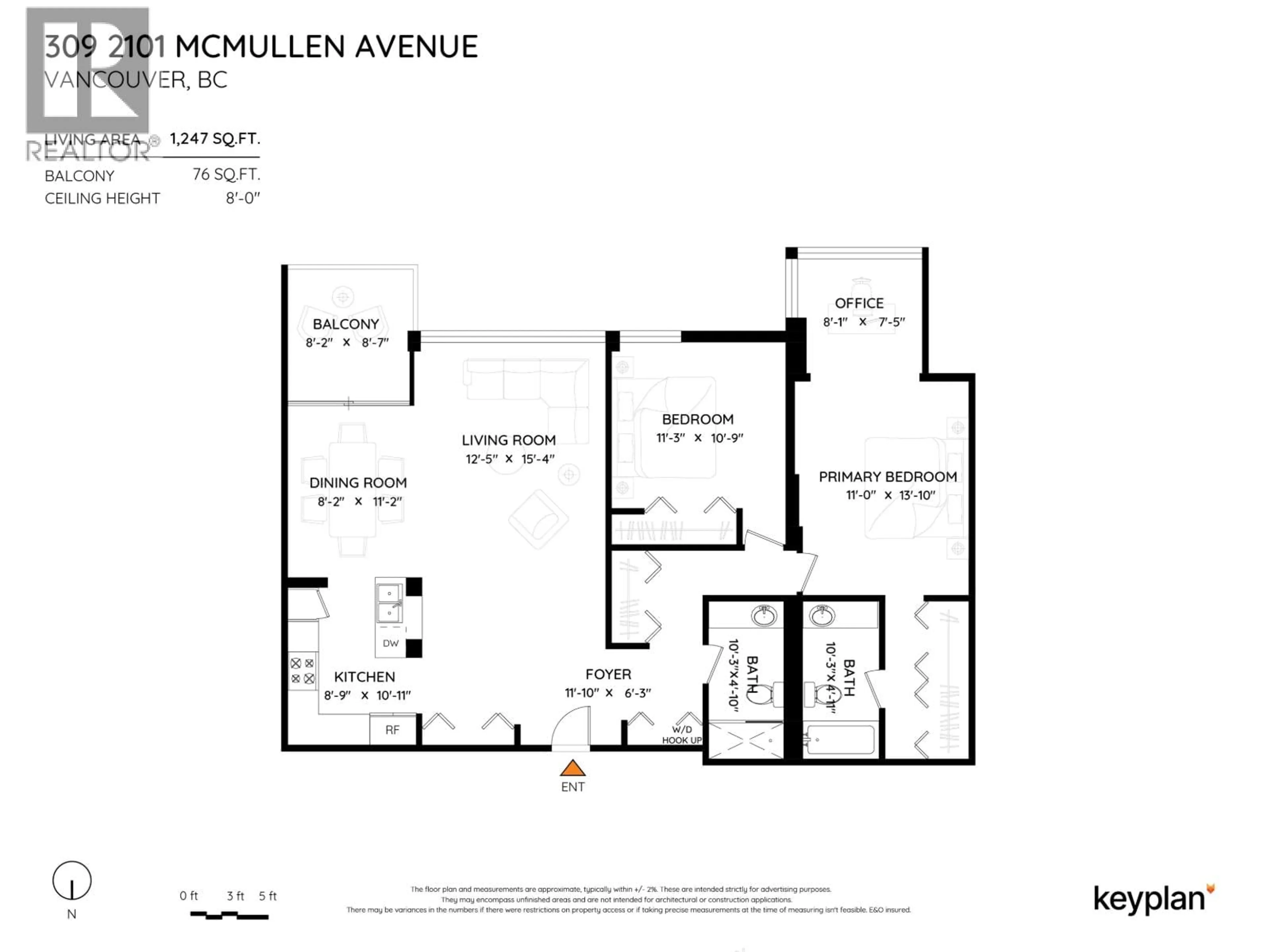Floor plan for 309 - 2101 MCMULLEN AVENUE, Vancouver British Columbia V6L3B4