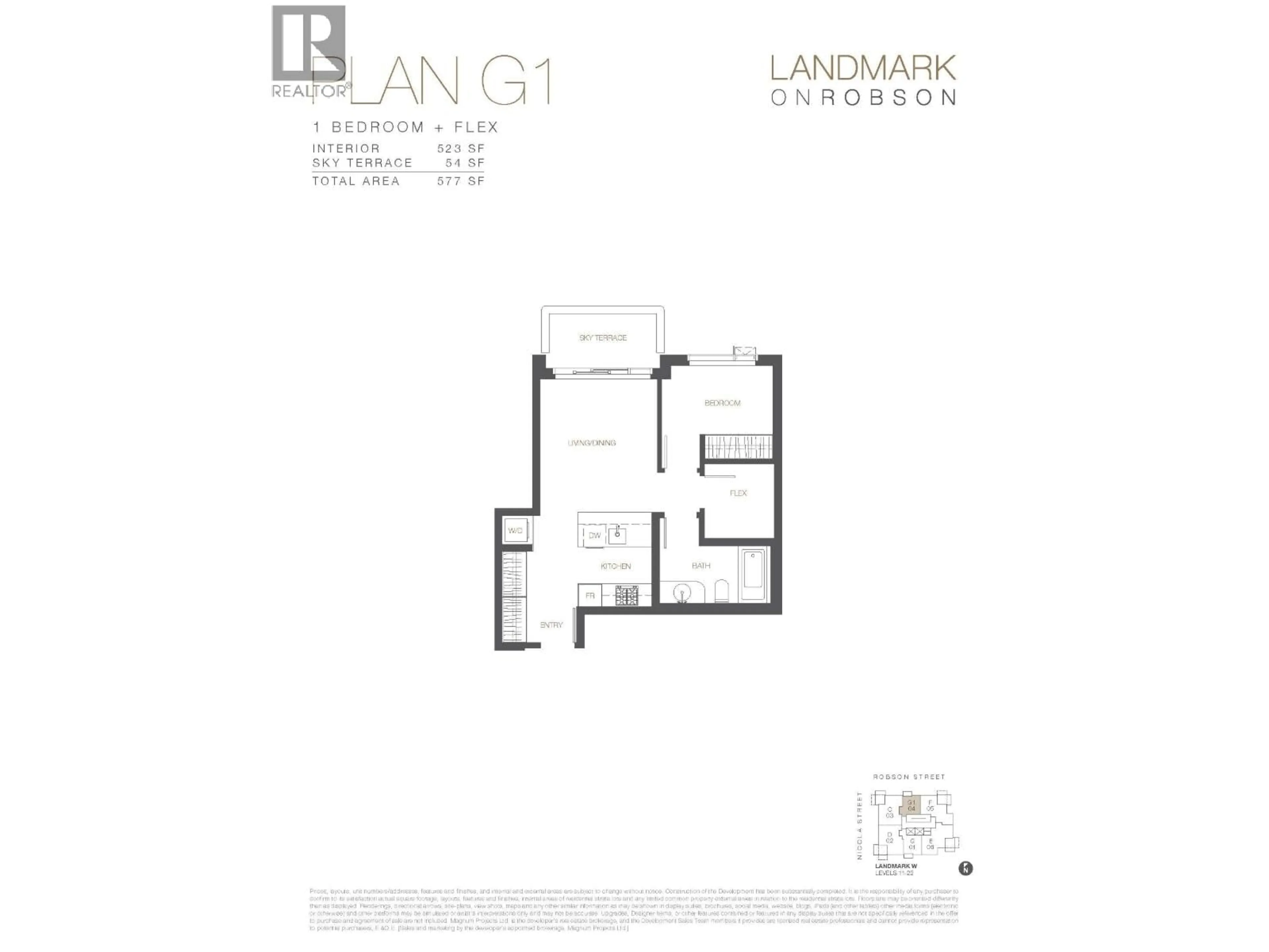 Floor plan for 2204 - 1482 ROBSON STREET, Vancouver British Columbia V6G0E4