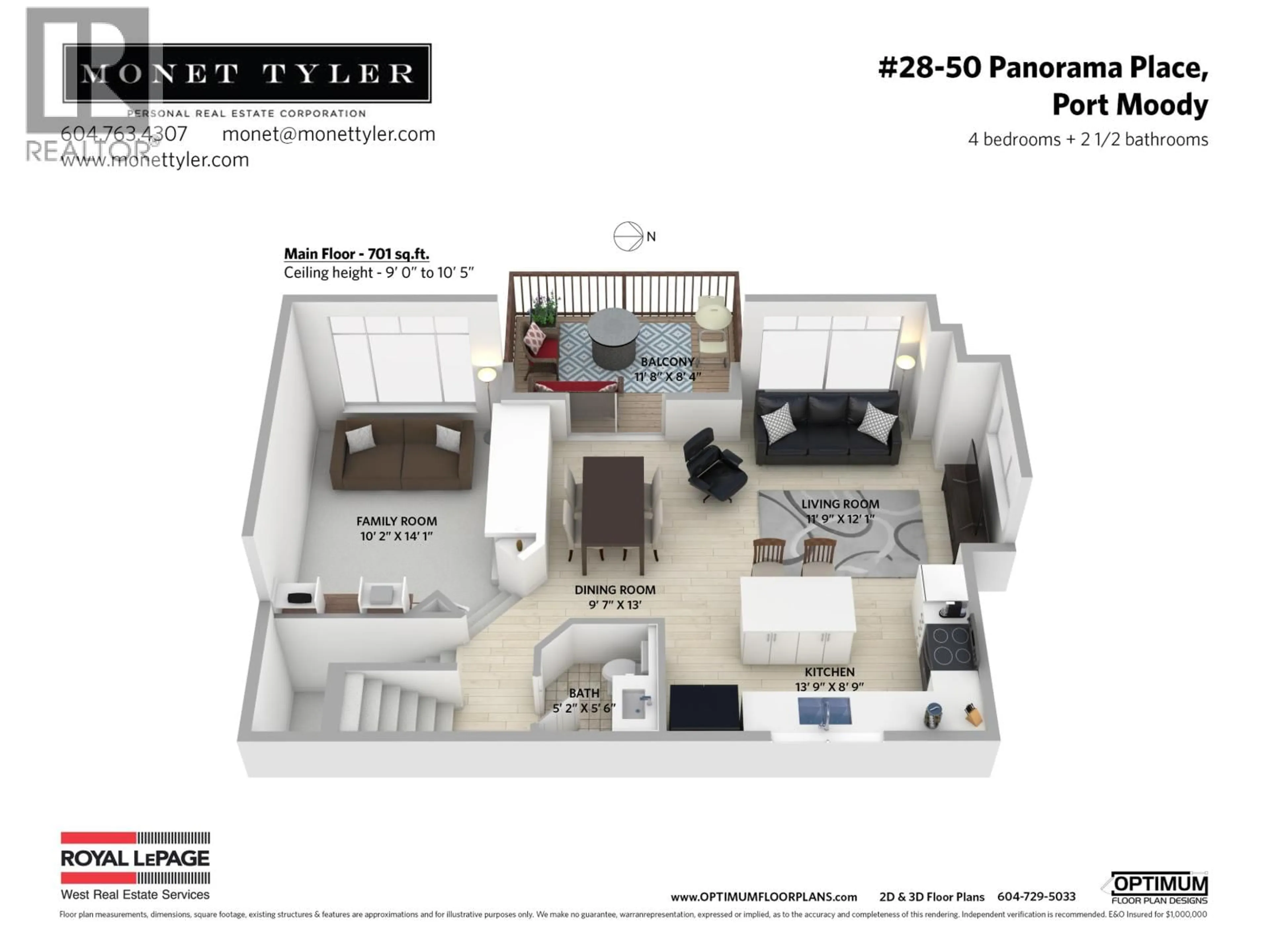 Floor plan for 28 - 50 PANORAMA PLACE, Port Moody British Columbia V3H5H5