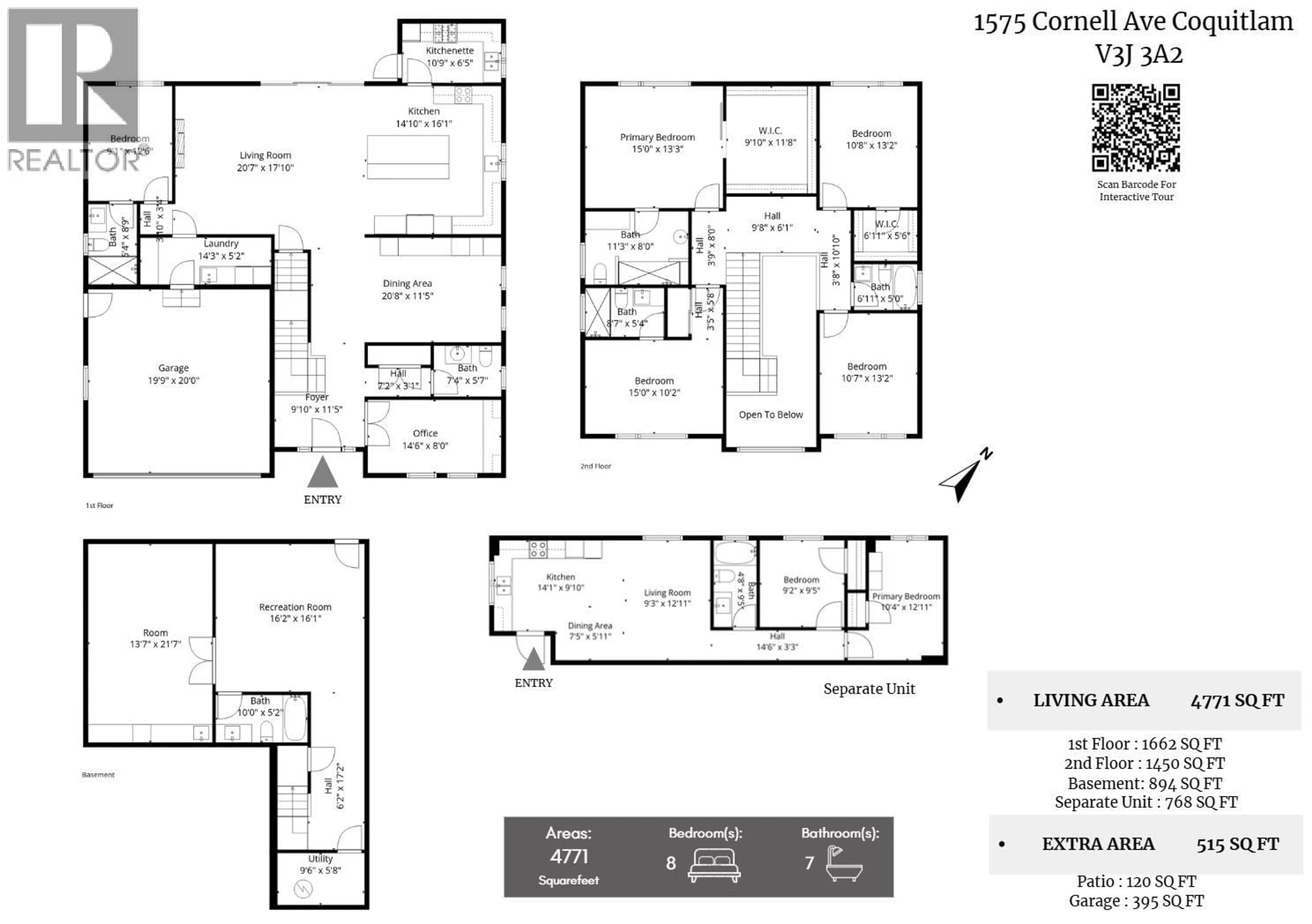 Floor plan for 1575 CORNELL AVENUE, Coquitlam British Columbia V3J3A2