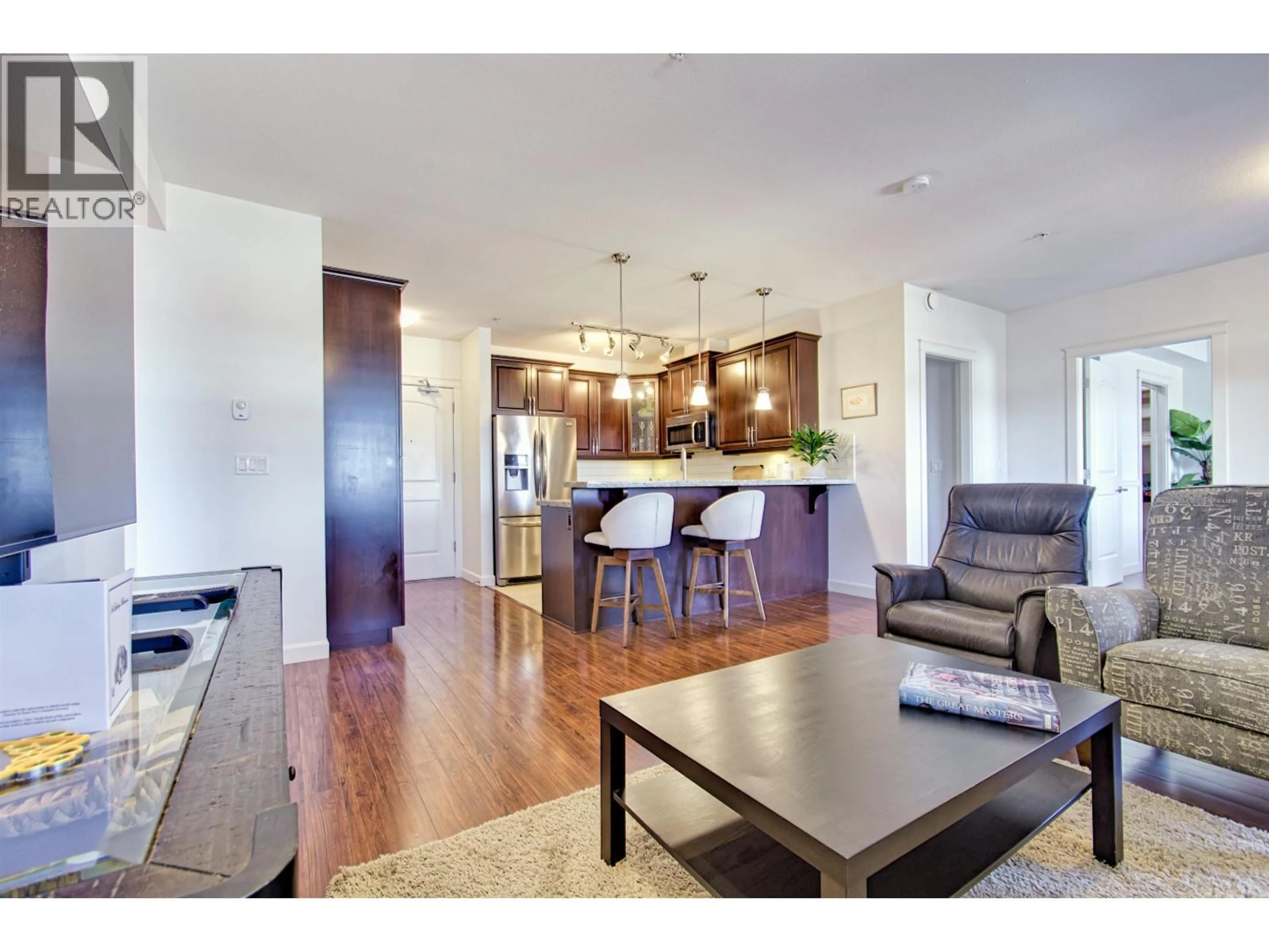 Open concept kitchen, wood/laminate floor for 211 - 12655 190A STREET, Pitt Meadows British Columbia V3Y0E9
