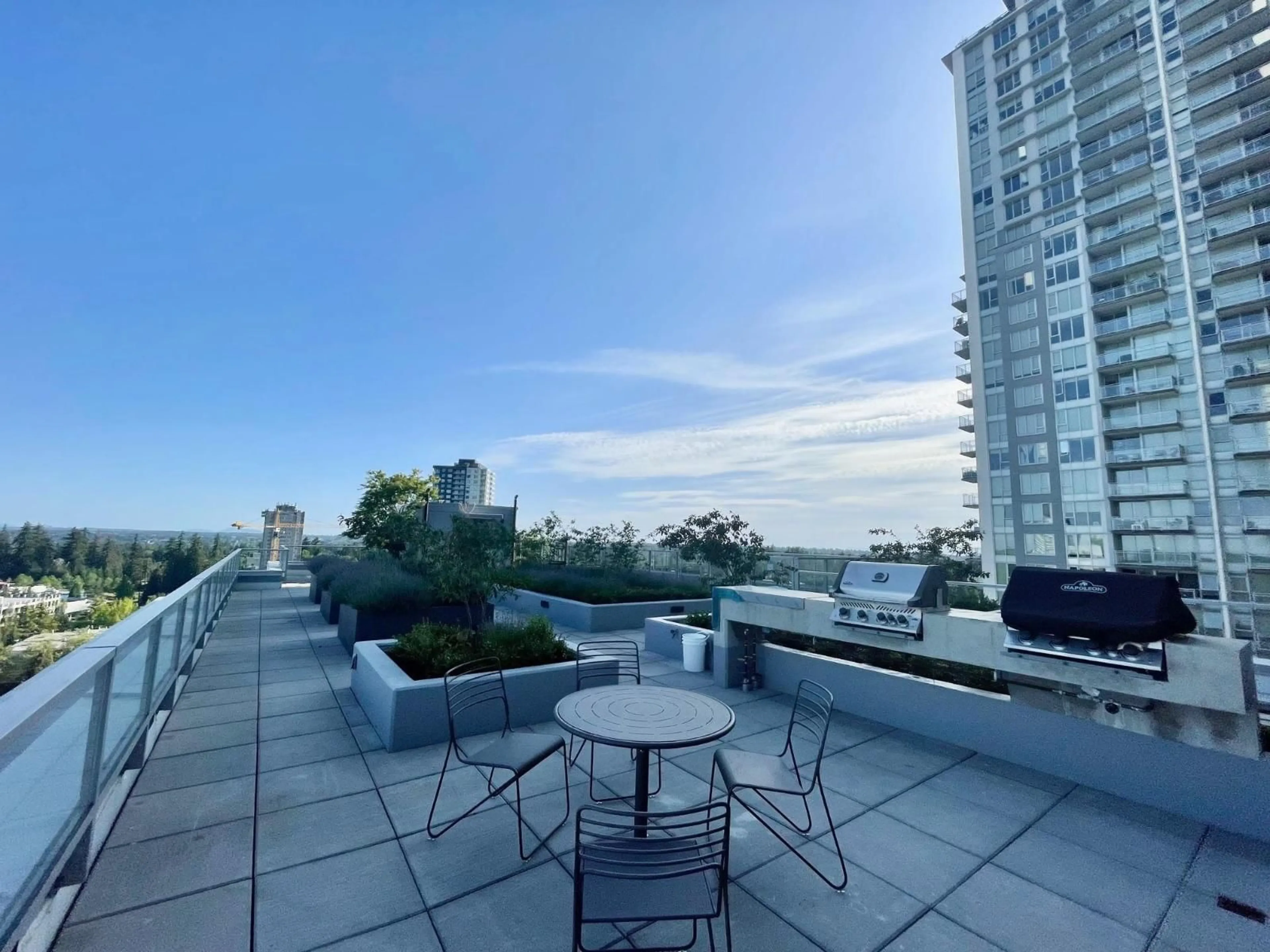 Patio, city buildings view from balcony for 606 - 13350 CENTRAL AVENUE, Surrey British Columbia V3T0S1