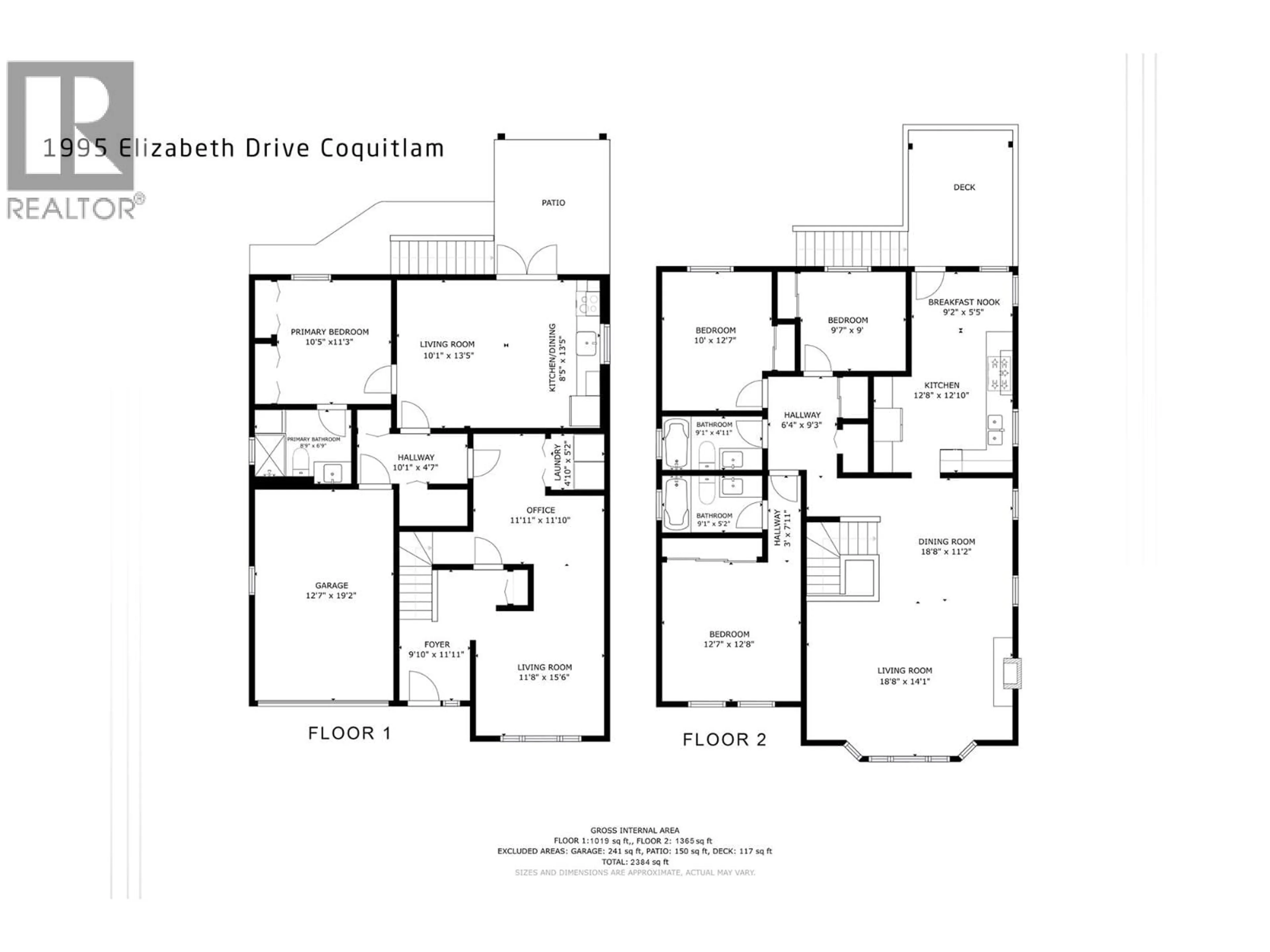 Floor plan for 1995 ELIZABETH DRIVE, Coquitlam British Columbia V3E1X5