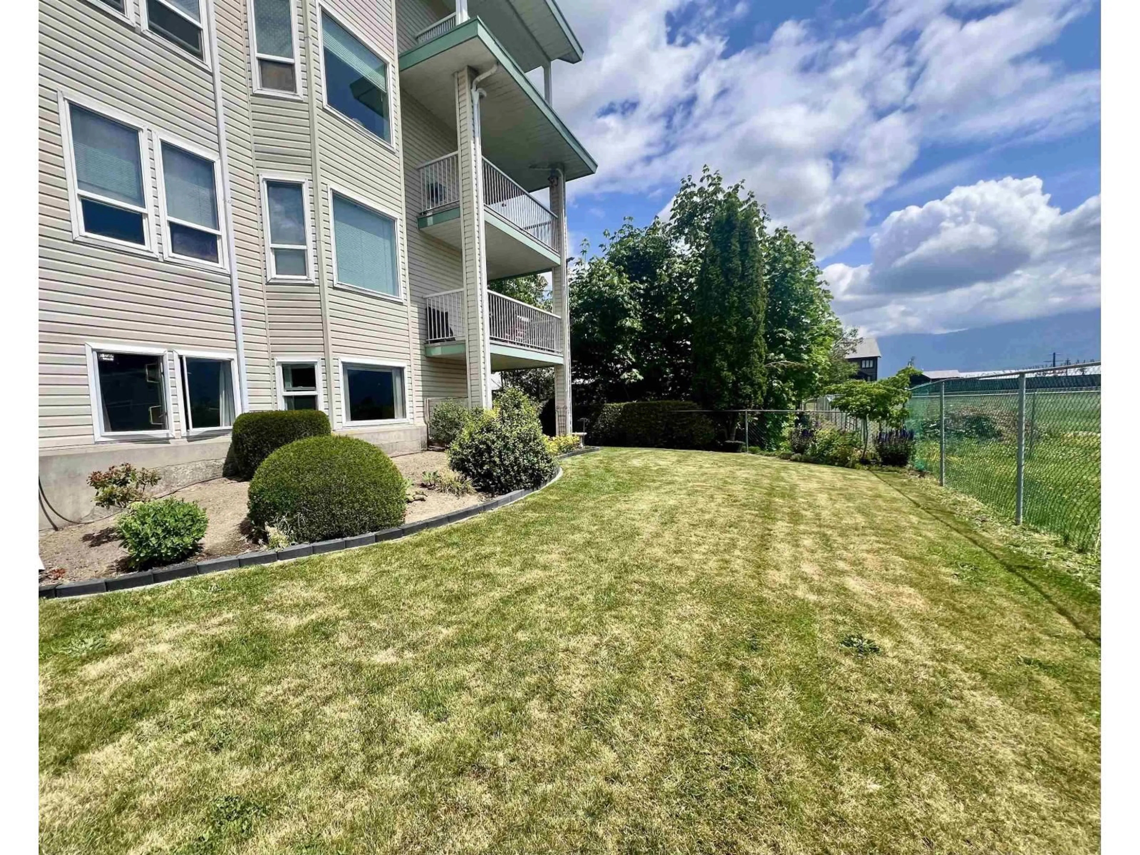 A pic from outside/outdoor area/front of a property/back of a property/a pic from drone, water/lake/river/ocean view for 104 - 46966 YALE ROAD, Chilliwack British Columbia V2P2S7