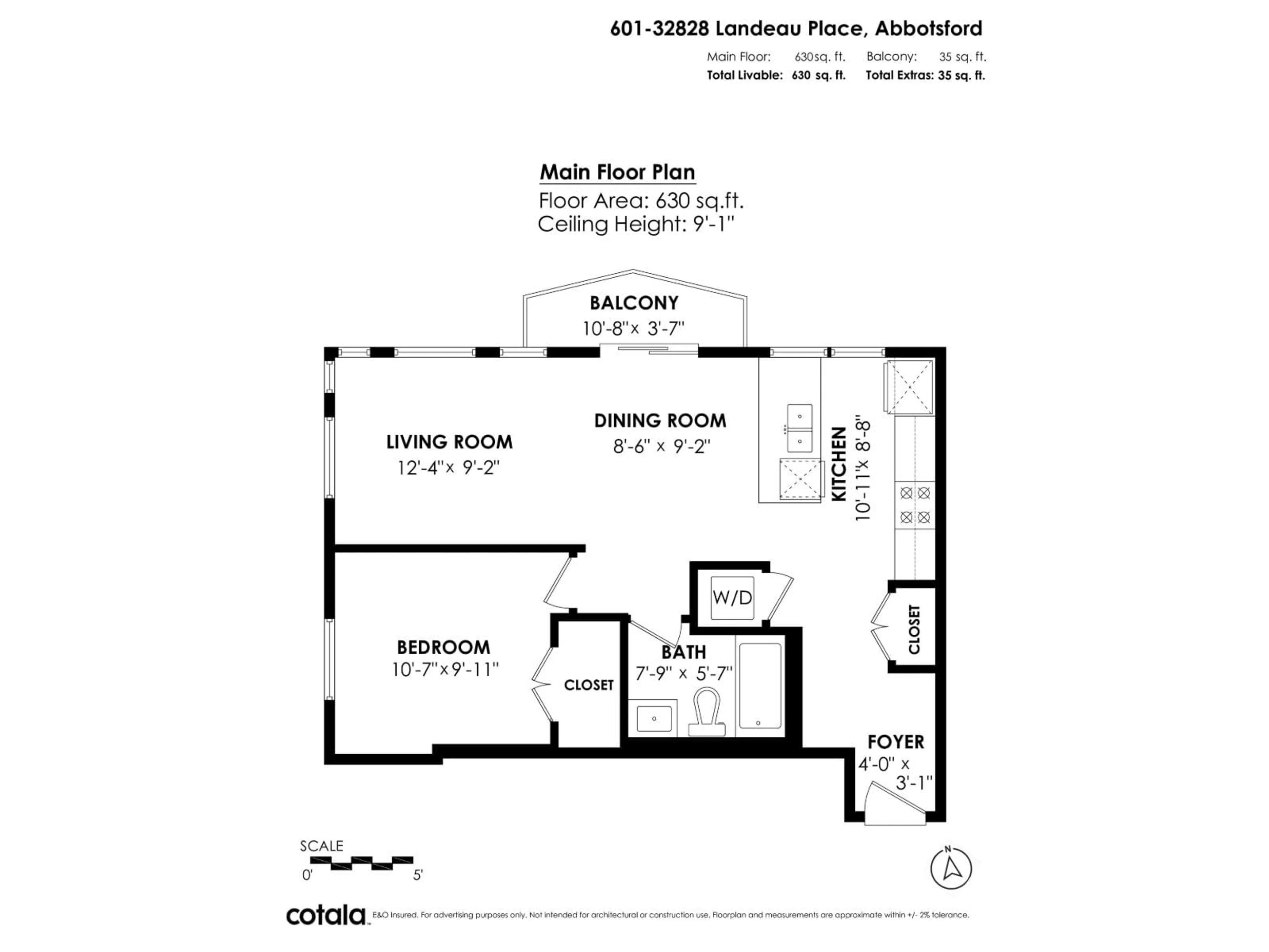 Floor plan for 601 - 32838 LANDEAU PLACE, Abbotsford British Columbia V2S0M6