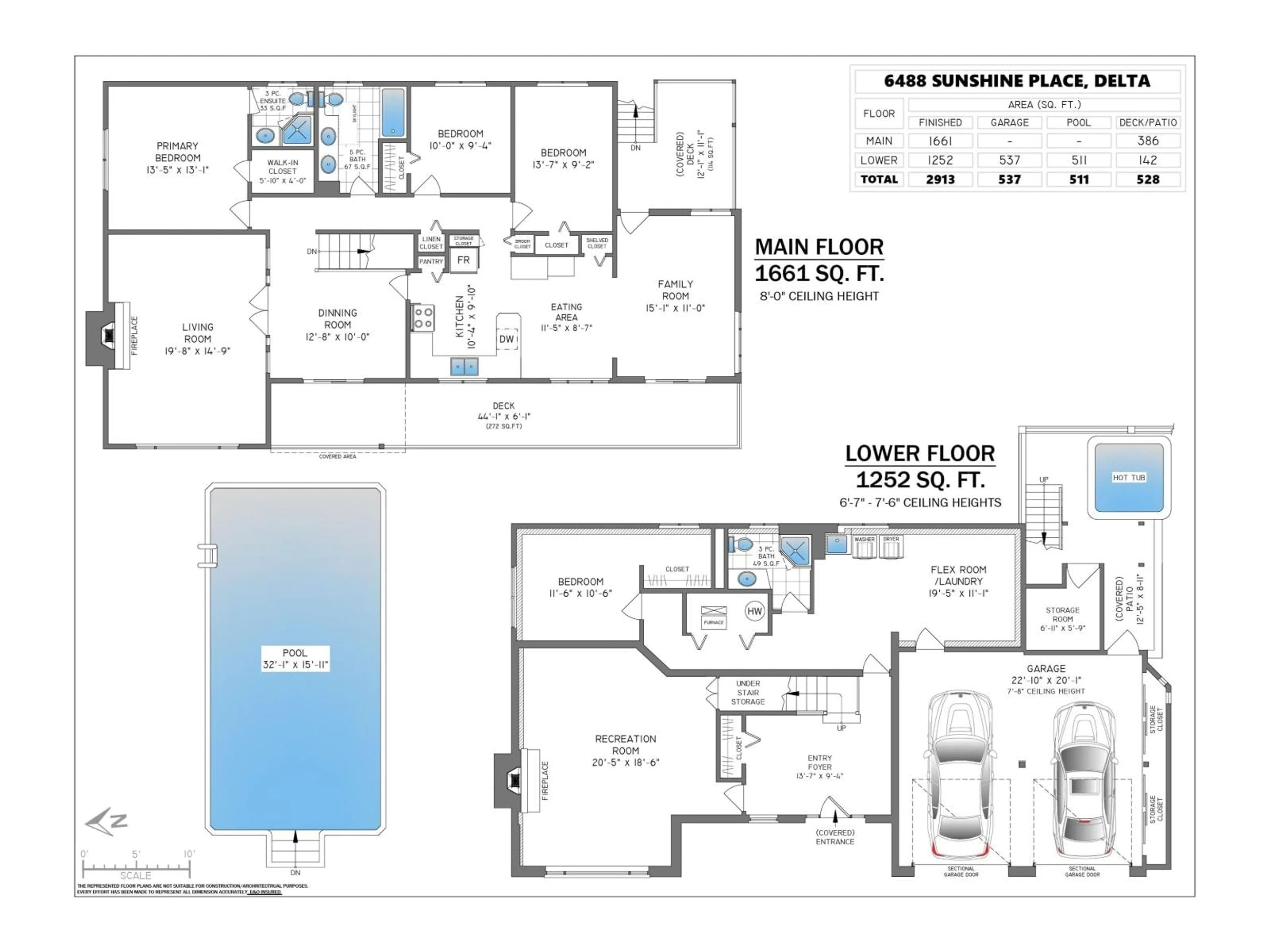 Floor plan for 6488 SUNSHINE PLACE, Delta British Columbia V4E1P7